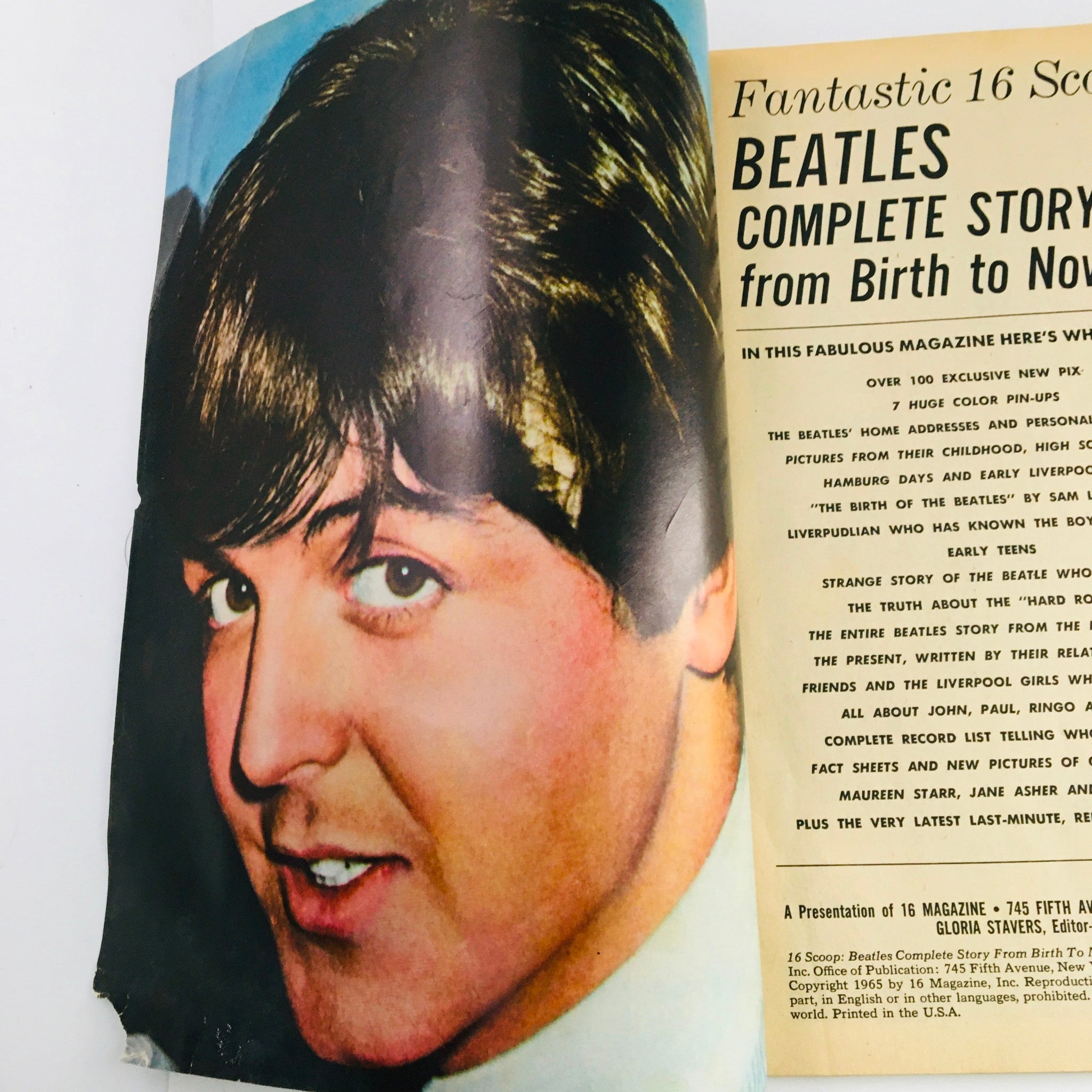 16 Scoop Magazine 1965 Beatles Complete Story From Birth to Now