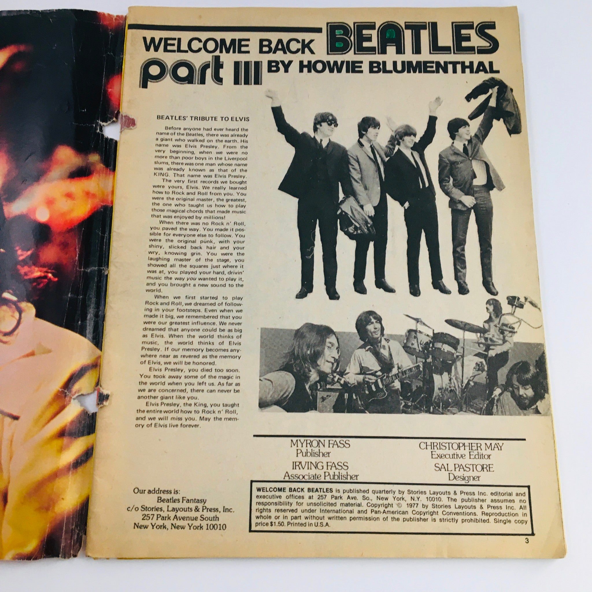 Welcome Back Beatles Part III by Howie Blumenthal Winter 1977, No Label