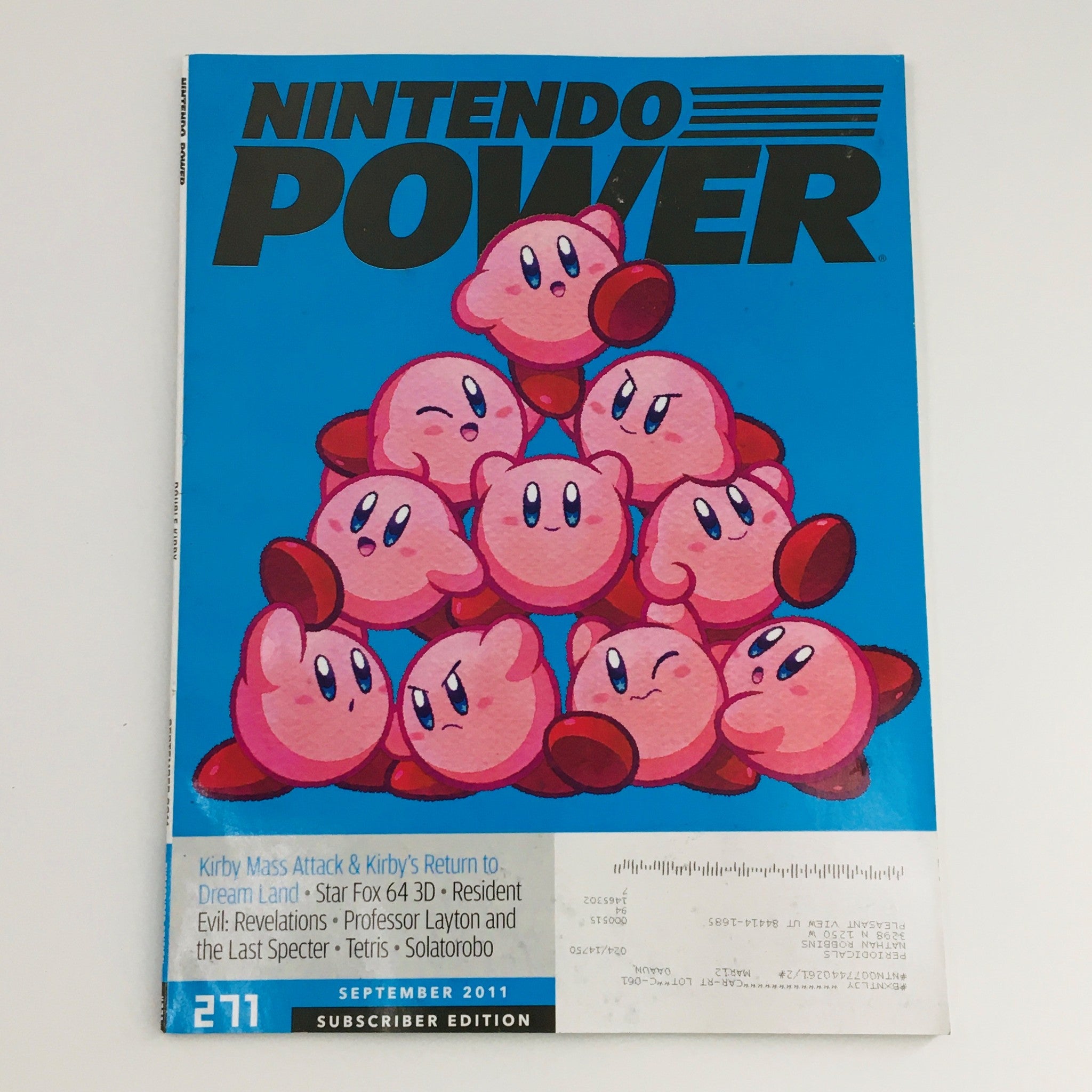 Nintendo Power Magazine September 2011 Kirby Mass Attack & Return Dream Land, VG