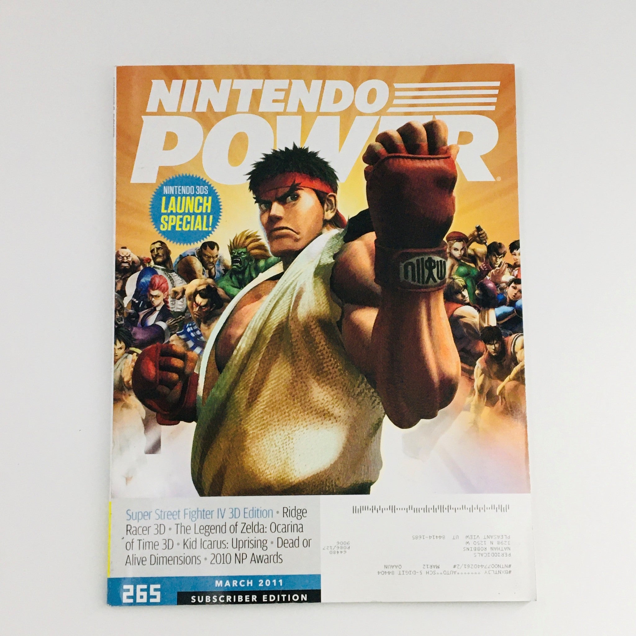 Nintendo Power Magazine March 2011 Super Street Fighter IV 3D Edition, VG