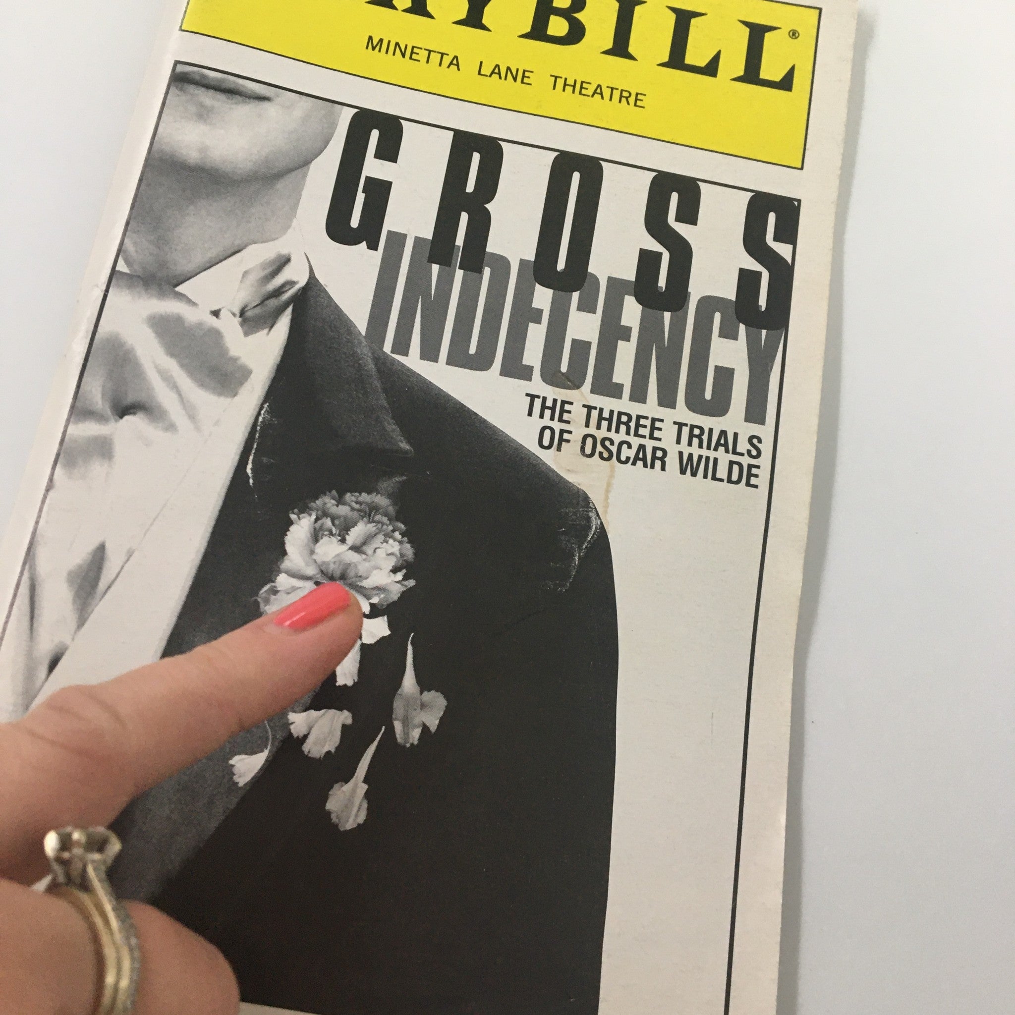 1997 Playbill Minetta Lane Theatre Gross Indecency The 3 Trials of Oscar Wilde