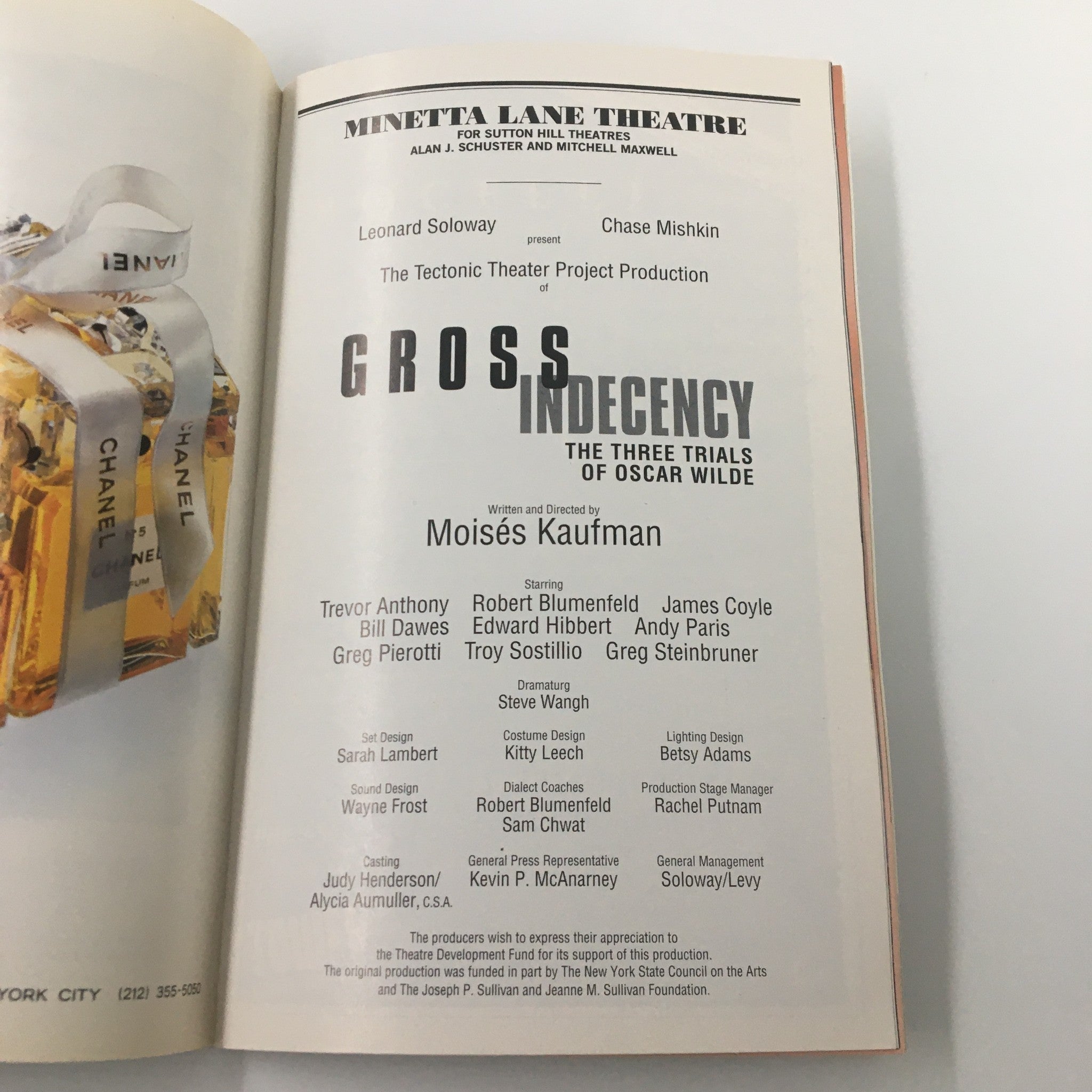 1997 Playbill Minetta Lane Theatre Gross Indecency The 3 Trials of Oscar Wilde