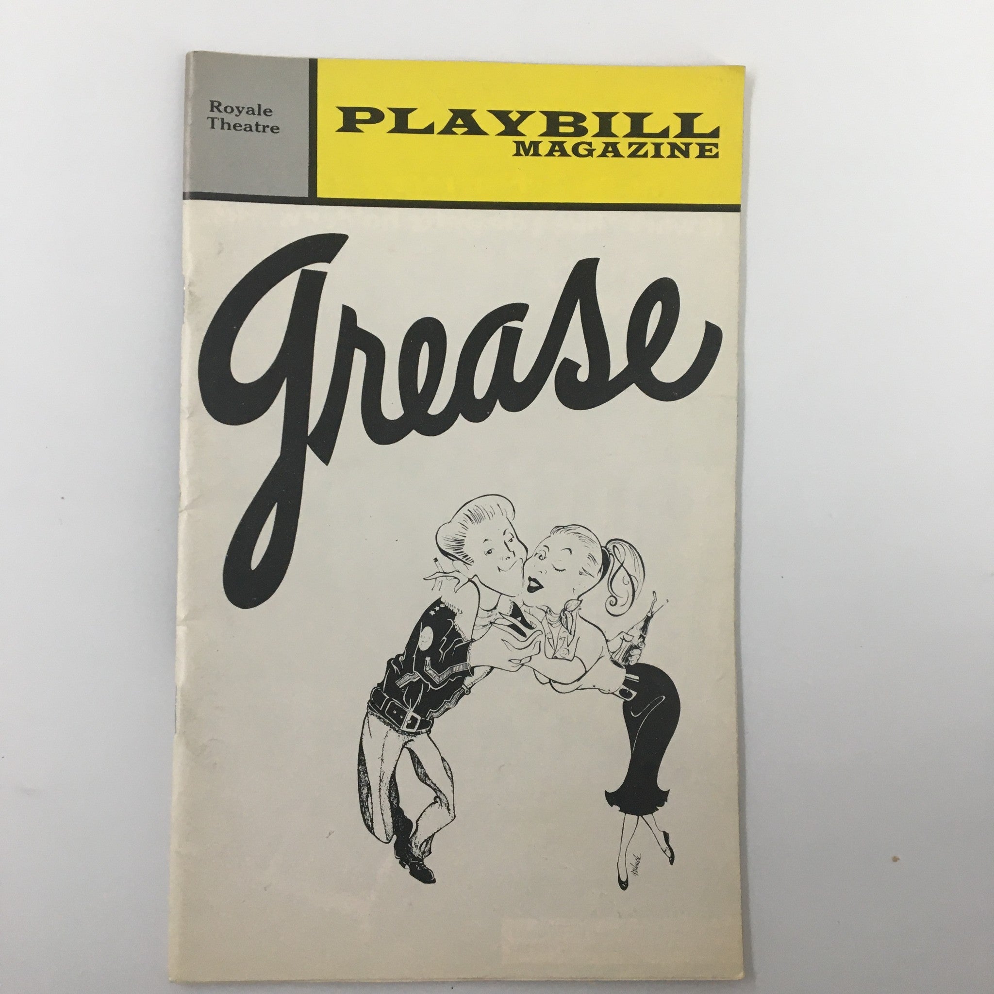 1973 Playbill Royal Theatre Grease Rock 'N Roll Musical by Tom Moore