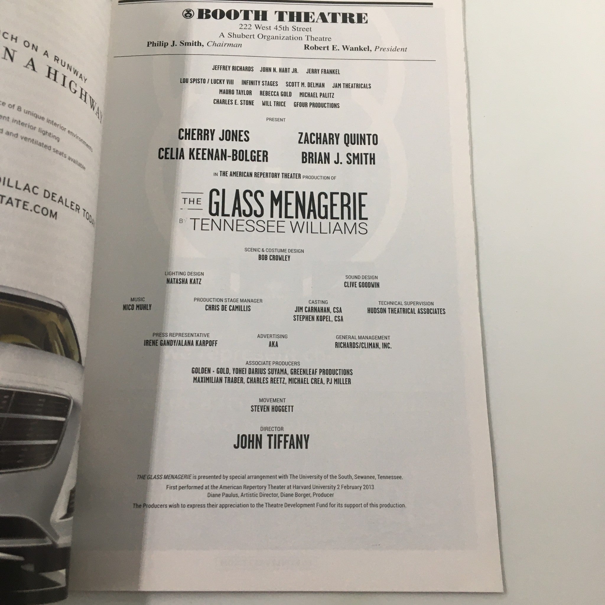 2014 Playbill Booth Theatre The Glass Menagerie by Tennessee Williams