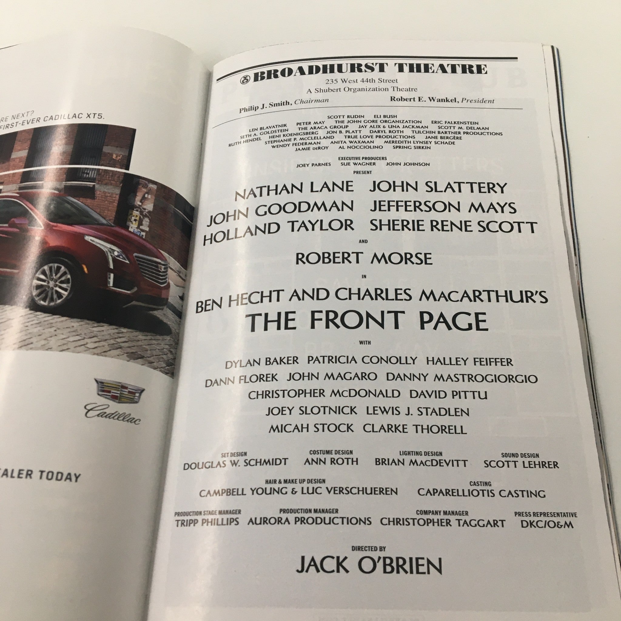 2016 Playbill Broadhurst Theatre Robert Morse in The Front Page by Jack O'Brien