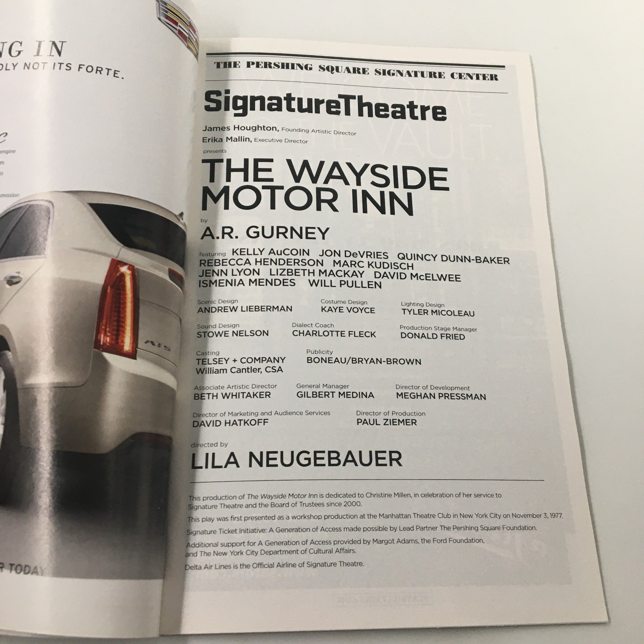 2014 Playbill Pershing Square Signature Theatre The Wayside Motor Inn AR Gurney