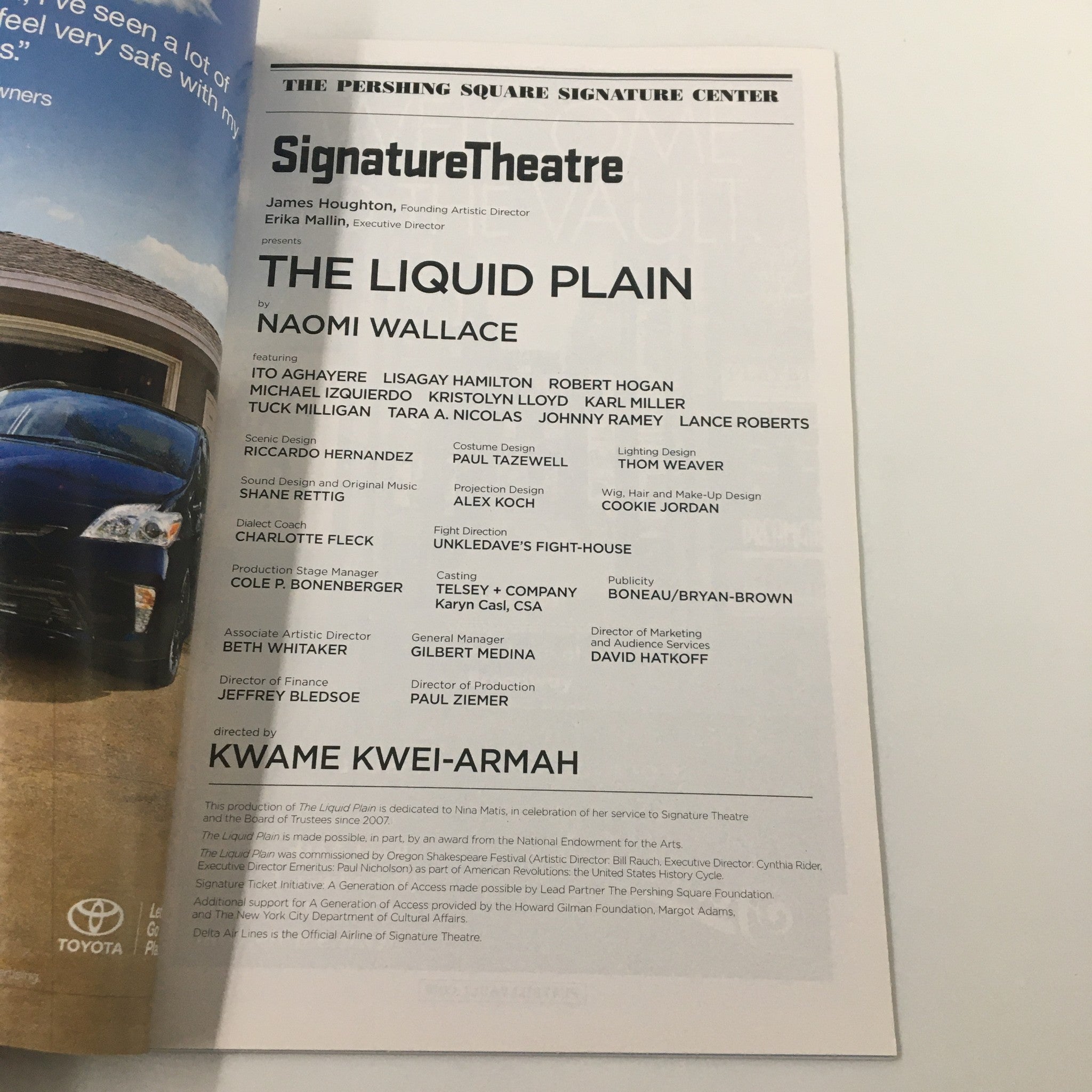 2015 Playbill Signature Theatre Karl Miller in The Liquid Plain by Naomi Wallace