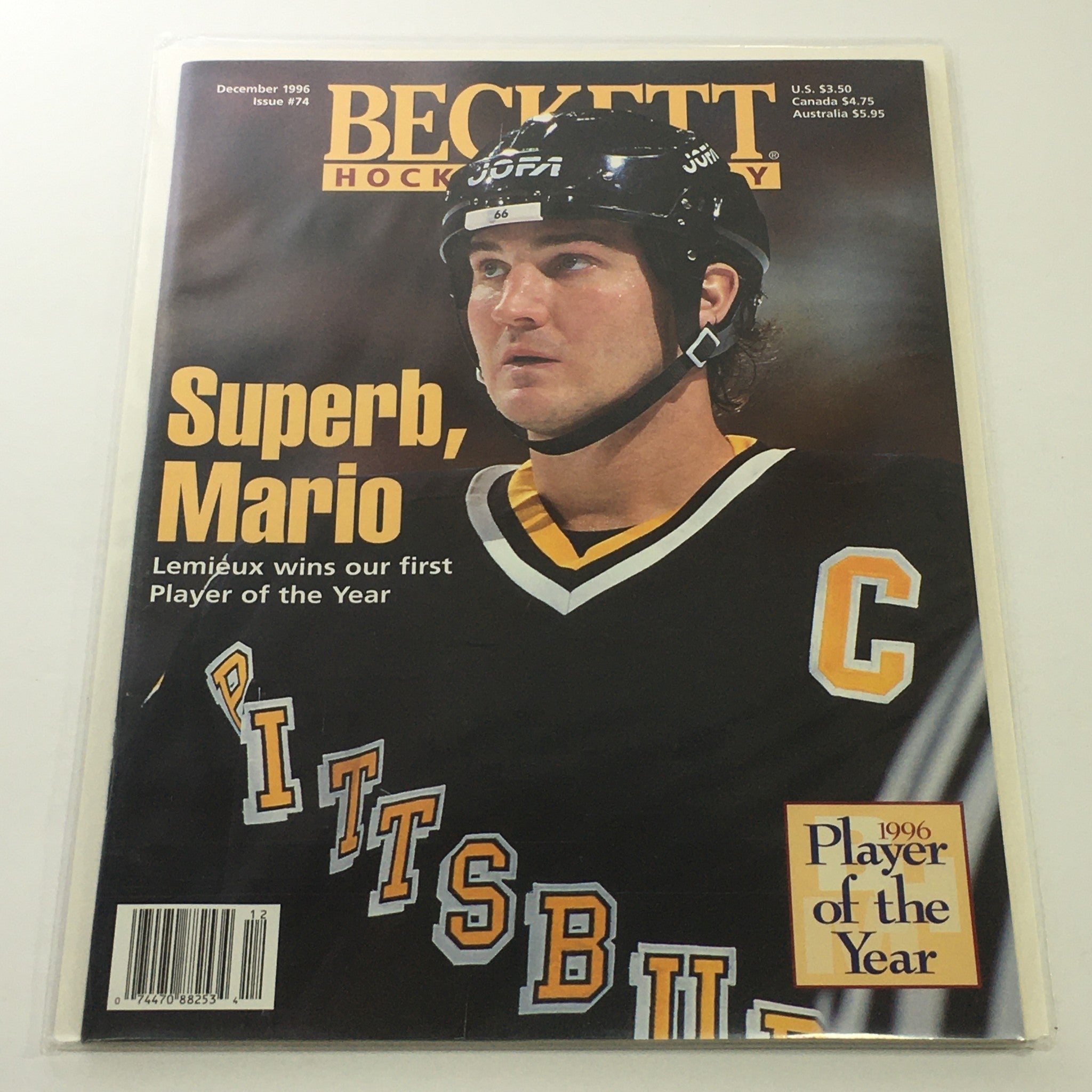 Beckett Hockey Monthly: December 1996 Issue #74 - Superb Player Mario Lemieux