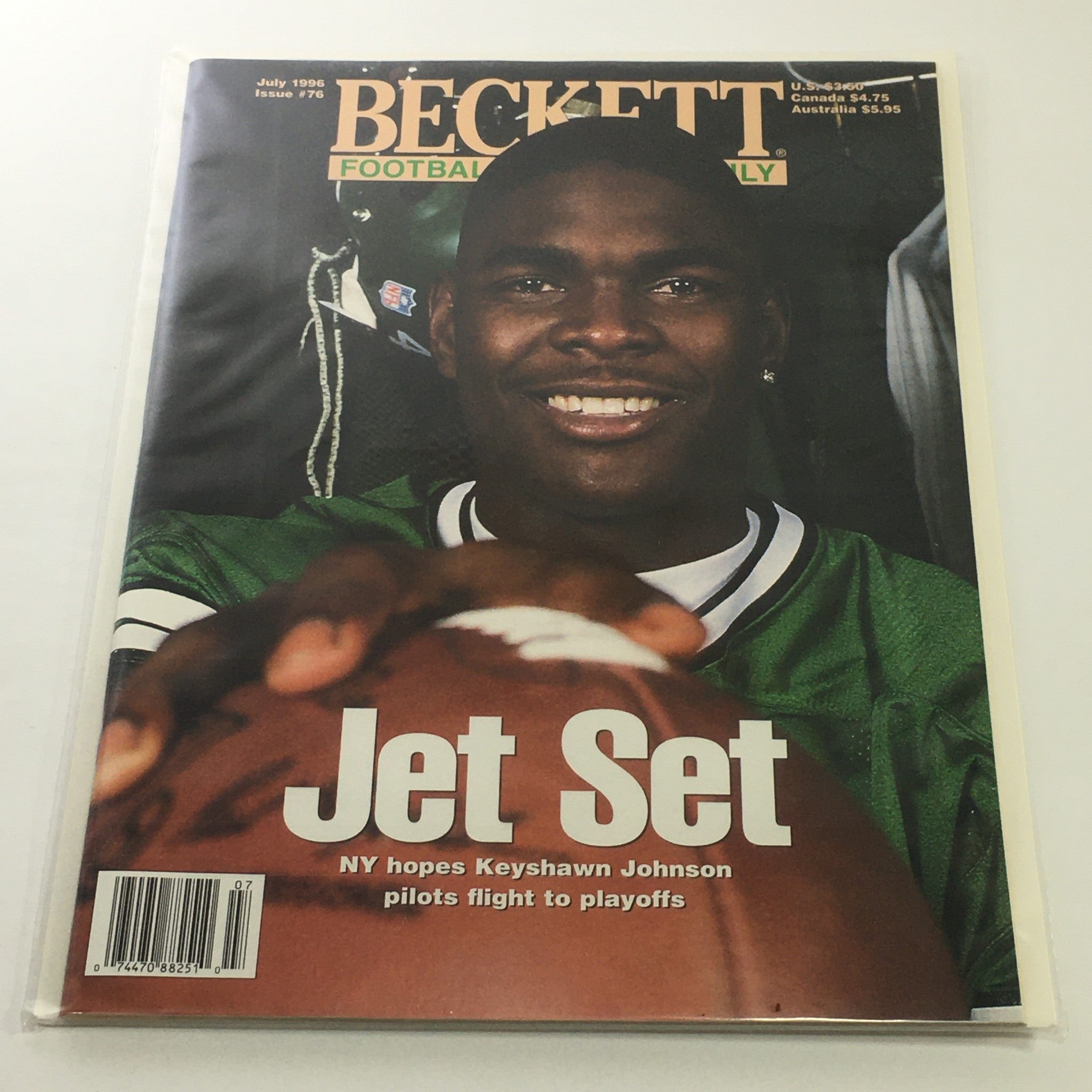 Beckett Football Card Monthly: July 1996 Issue #76 - Jet Set Keyshawn Johnson