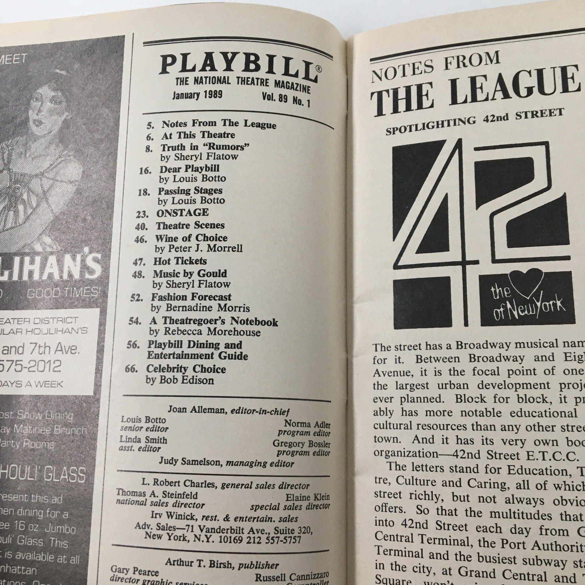 1989 Playbill Mark Hellinger Theatre Peter Allen Legs Diamond by Robert Ackerman