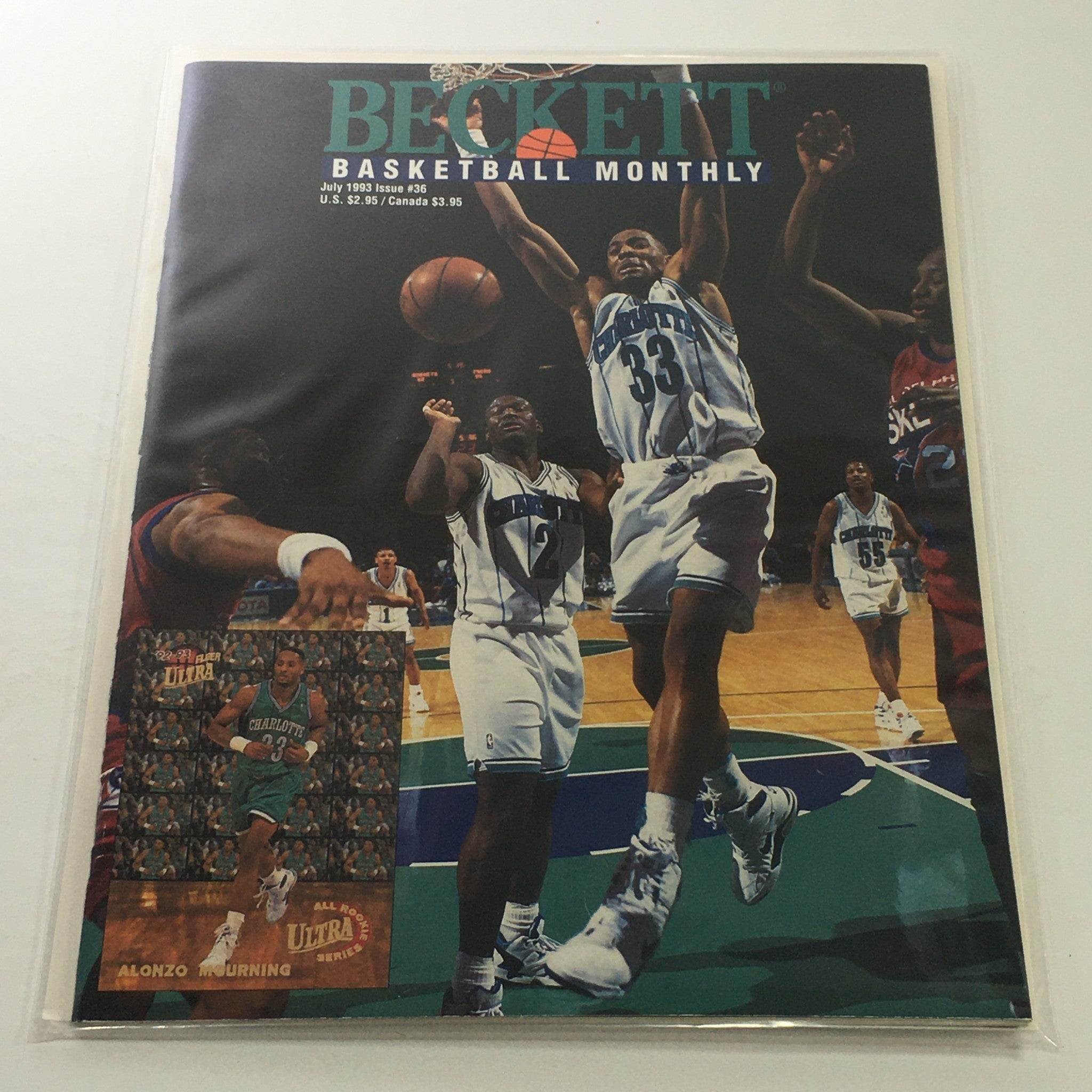 Beckett Basketball Monthly: July 1993 Issue #36 - Charlotte Alonzo Mourning