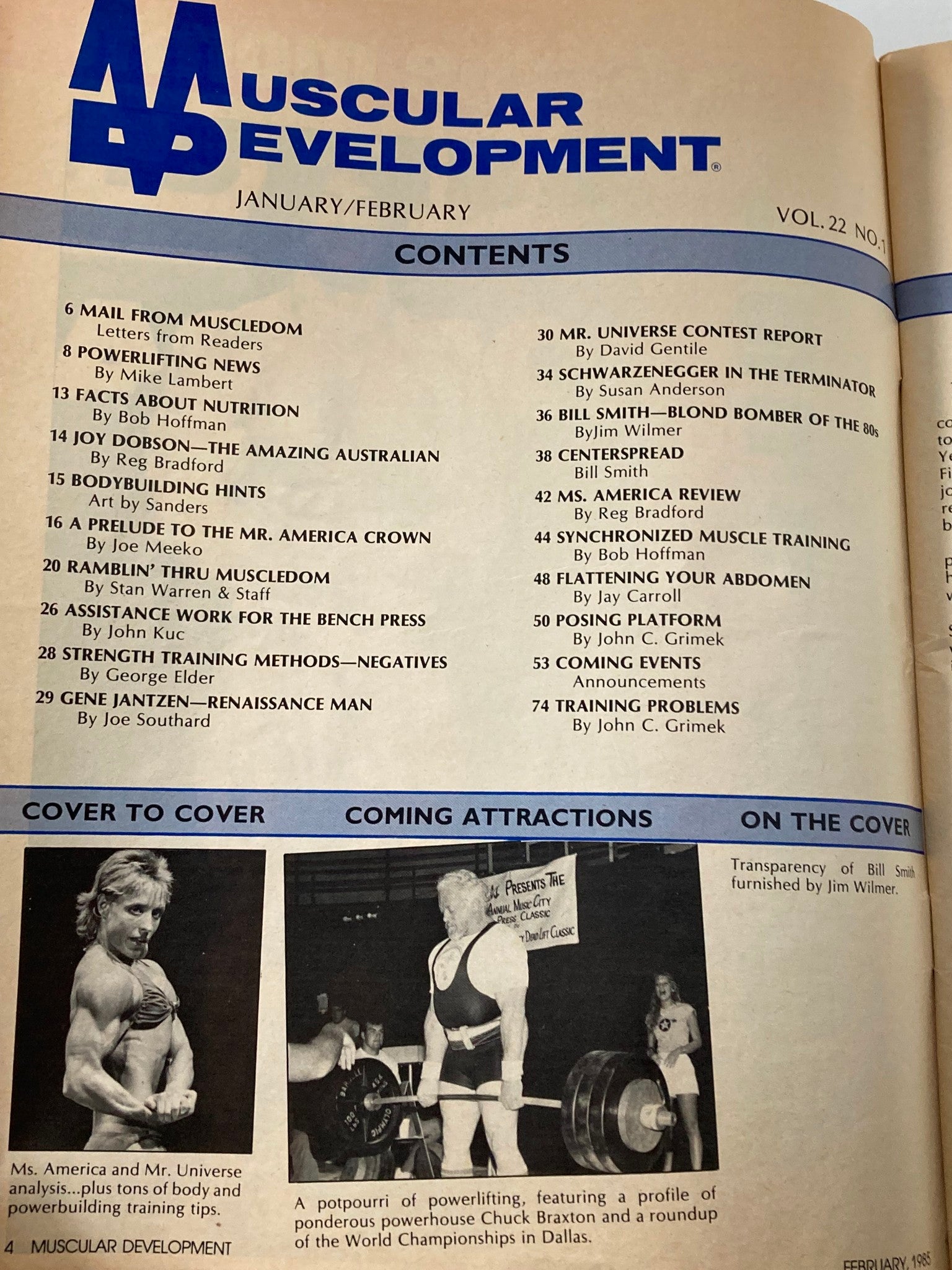 VTG Muscular Development Magazine February 1985 Vol 22 #1 Bill Smith