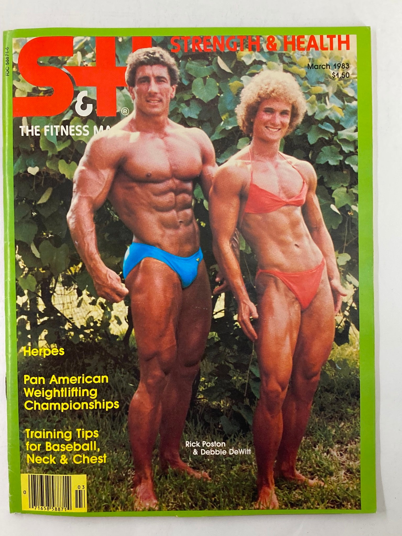 VTG Strength & Health Magazine March 1983 Vol 51 #2 Rick Poston & Debbie DeWitt