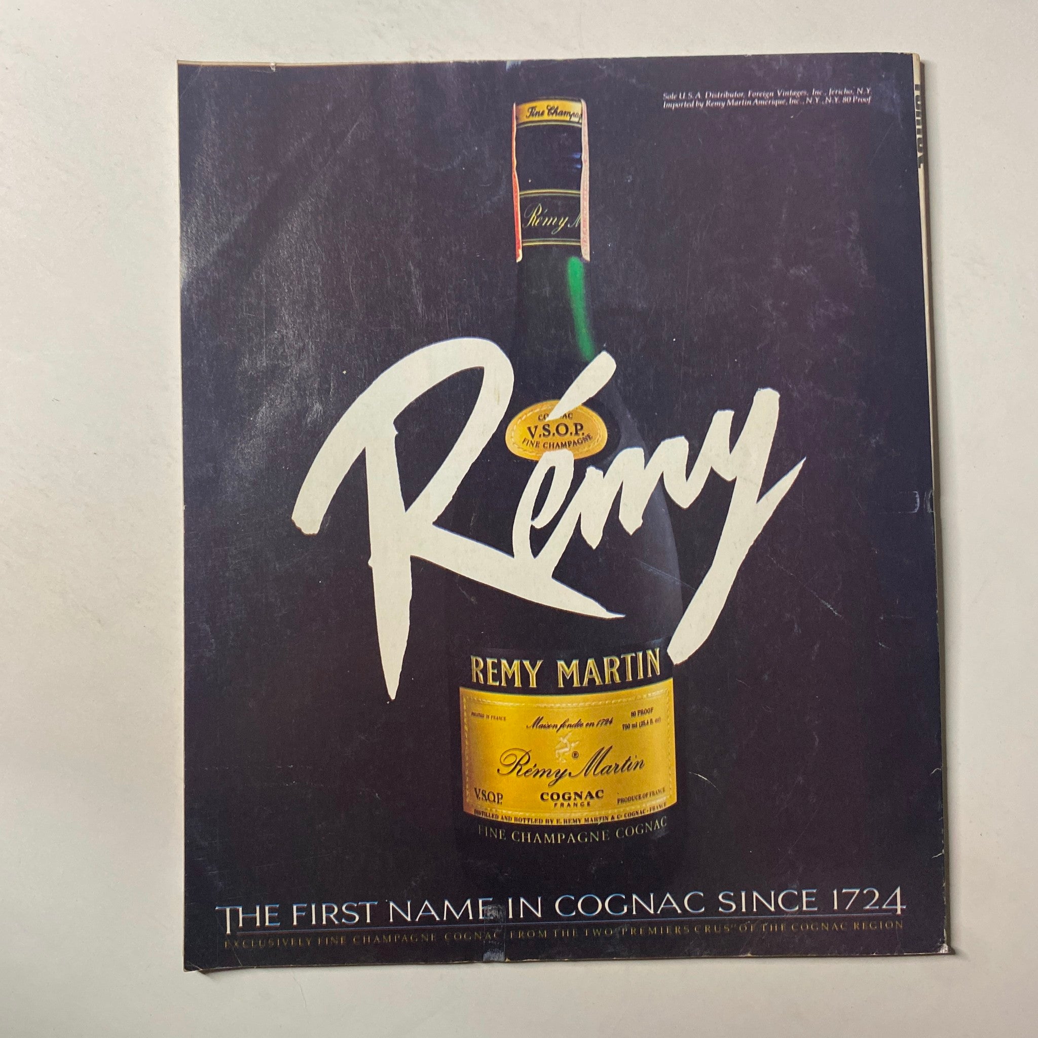 Back cover of Fortune Magazine, August 25, 1980, displaying an advertisement for Remy Martin Cognac, emphasizing its prestigious branding with the tagline about being the first name in cognac since 1724.
