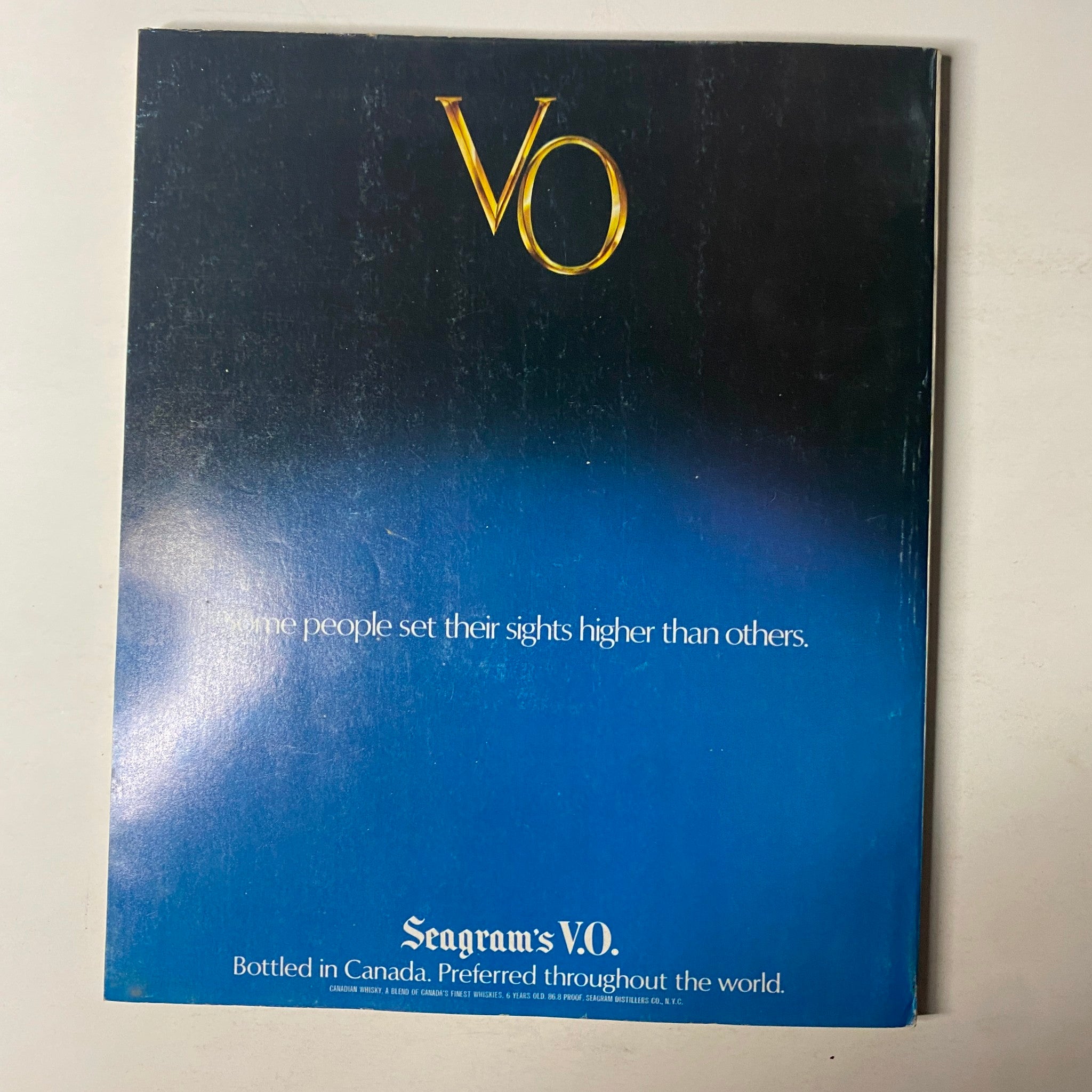 Back cover of Fortune Magazine, November 1977, featuring an advertisement for Seagram's V.O., adding context to the era's marketing trends related to the financial discussions in 'Pension Funds Are Sicker Than They Look'.
