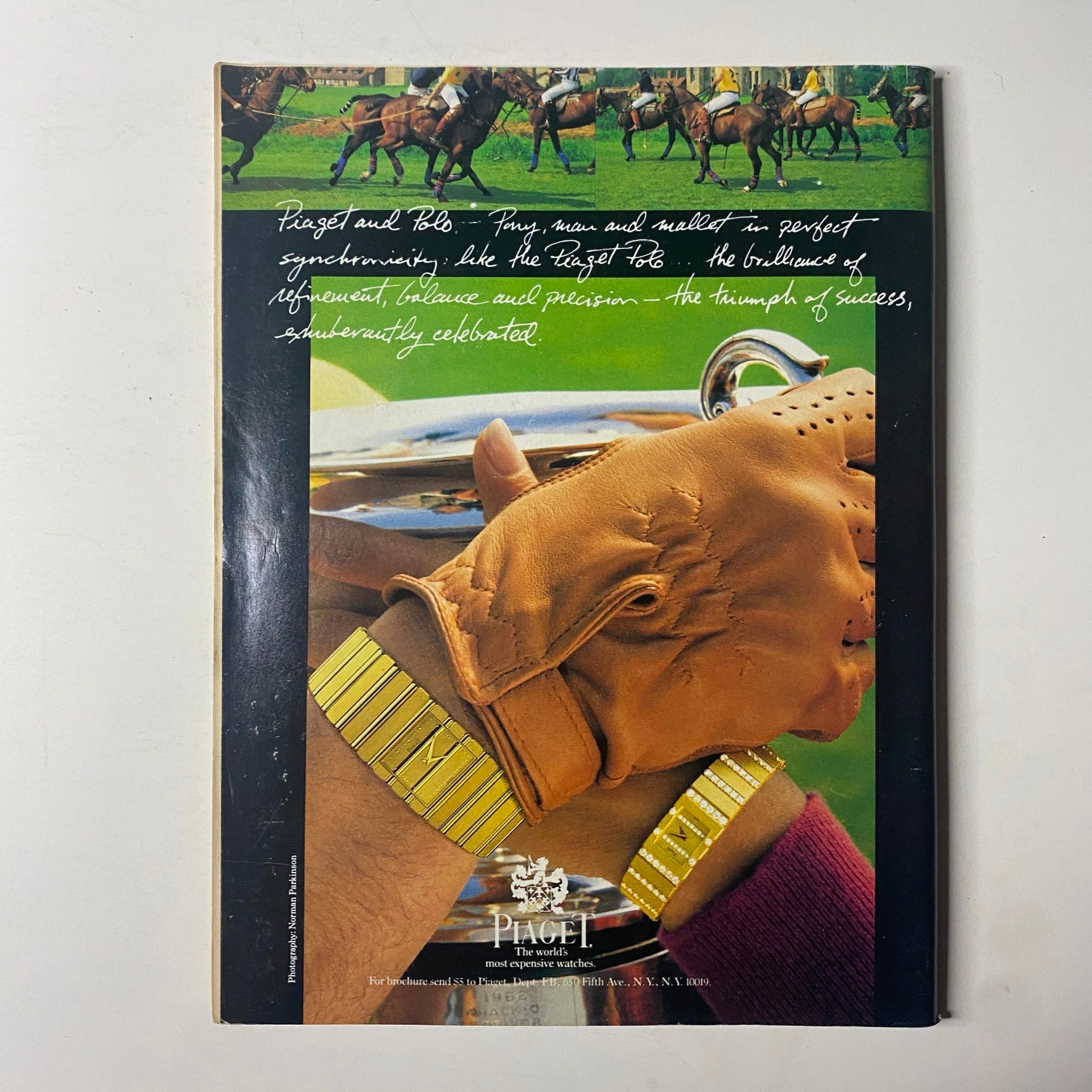 Back cover advertisement of luxury watches in Forbes Magazine November 30, 1987, showing elegantly dressed hands with premium accessories.