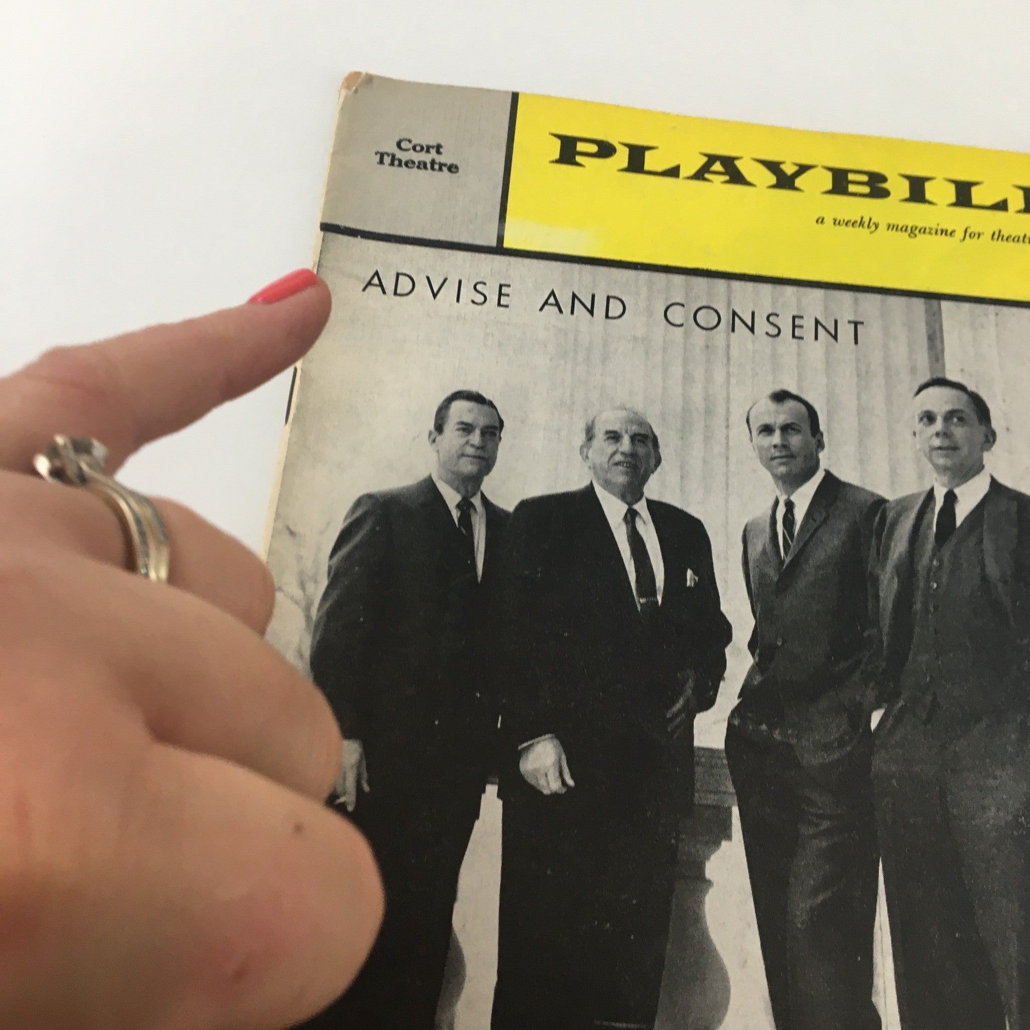 1960 Playbill Cort Theatre Ed Begley, Richard Kiley in Advise and Consent