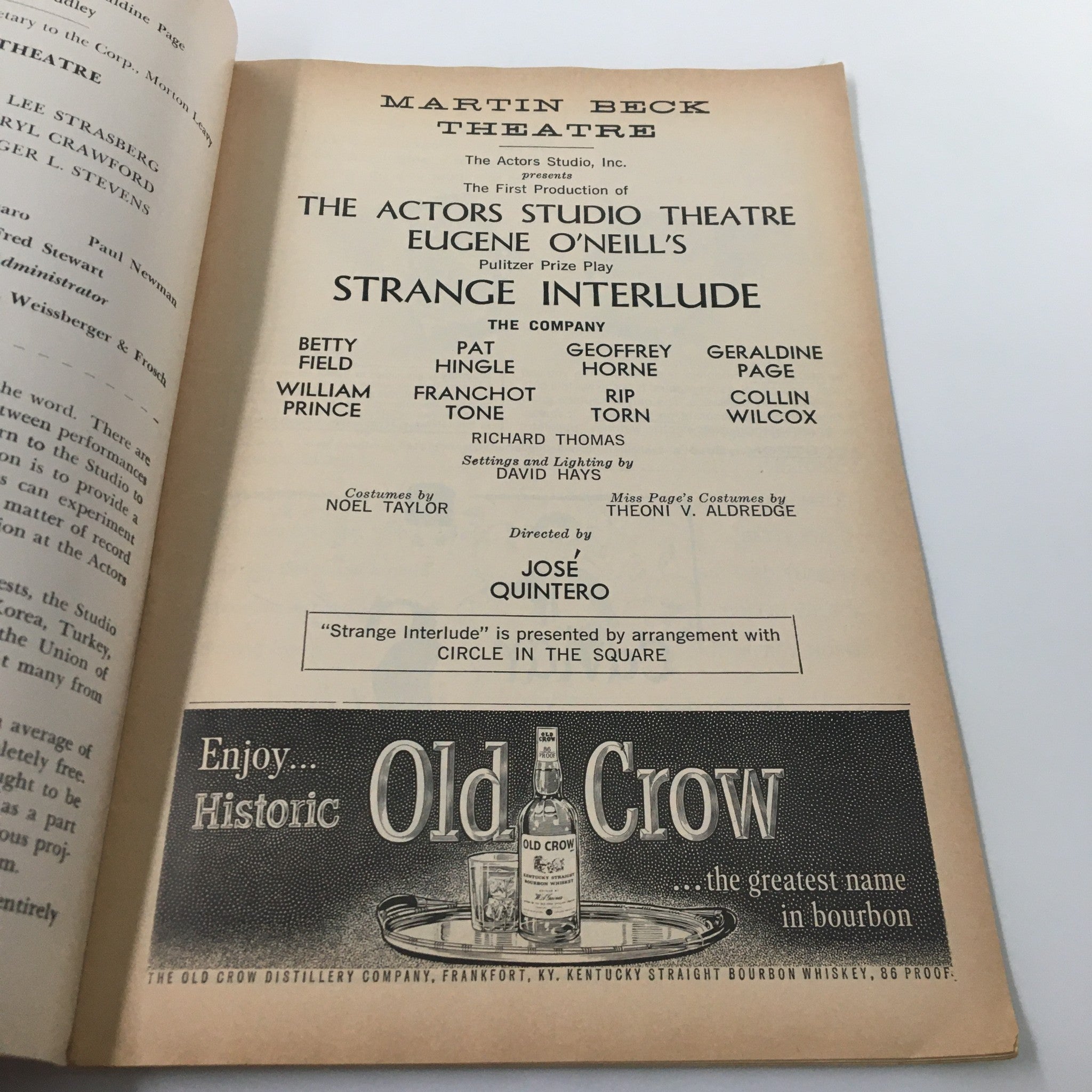 1963 Playbill Martin Beck Theatre Betty Field, Pat Hingle in Strange Interlude