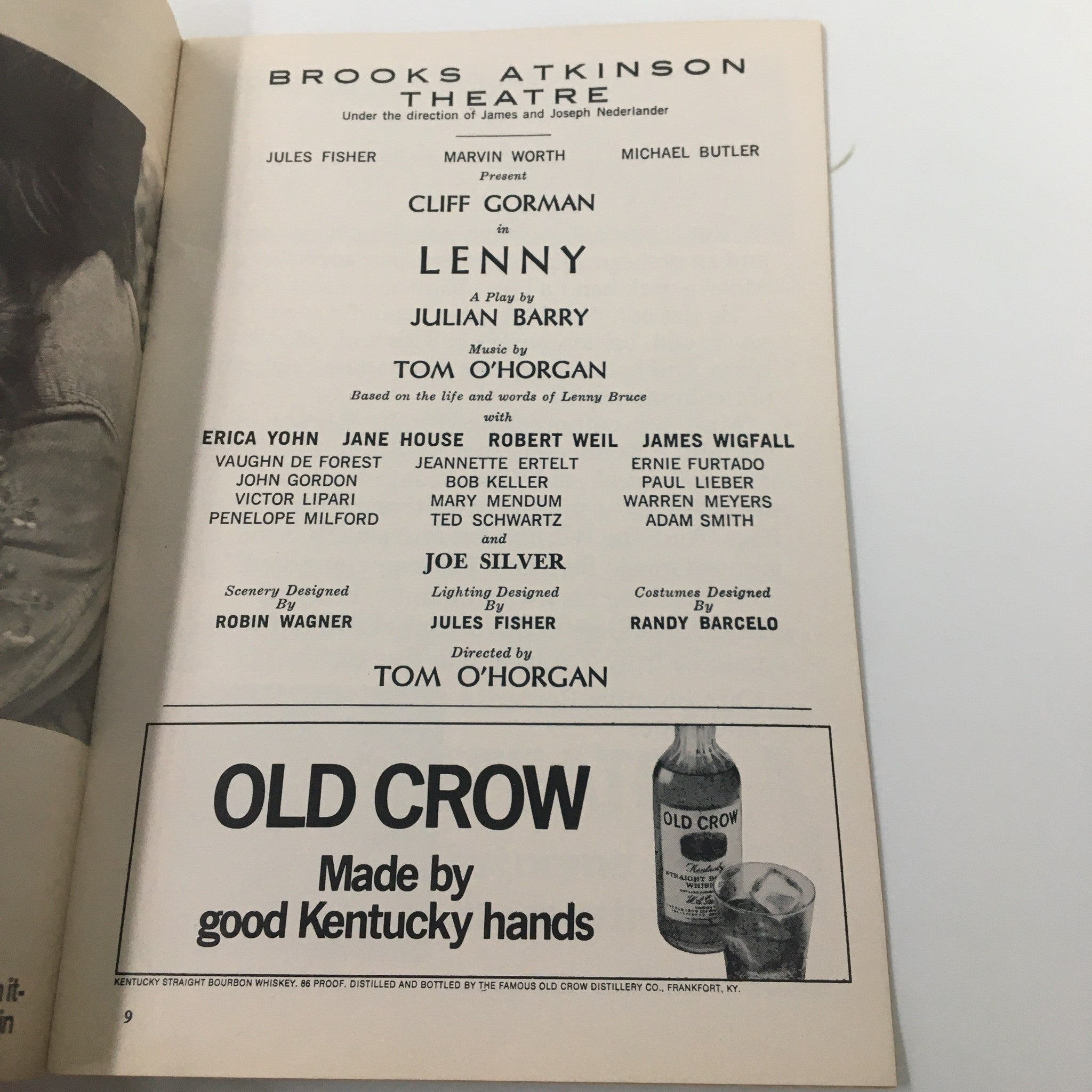 1972 Playbill Brooks Atkinson Theatre Cliff Gorman in Lenny by Julian Barry