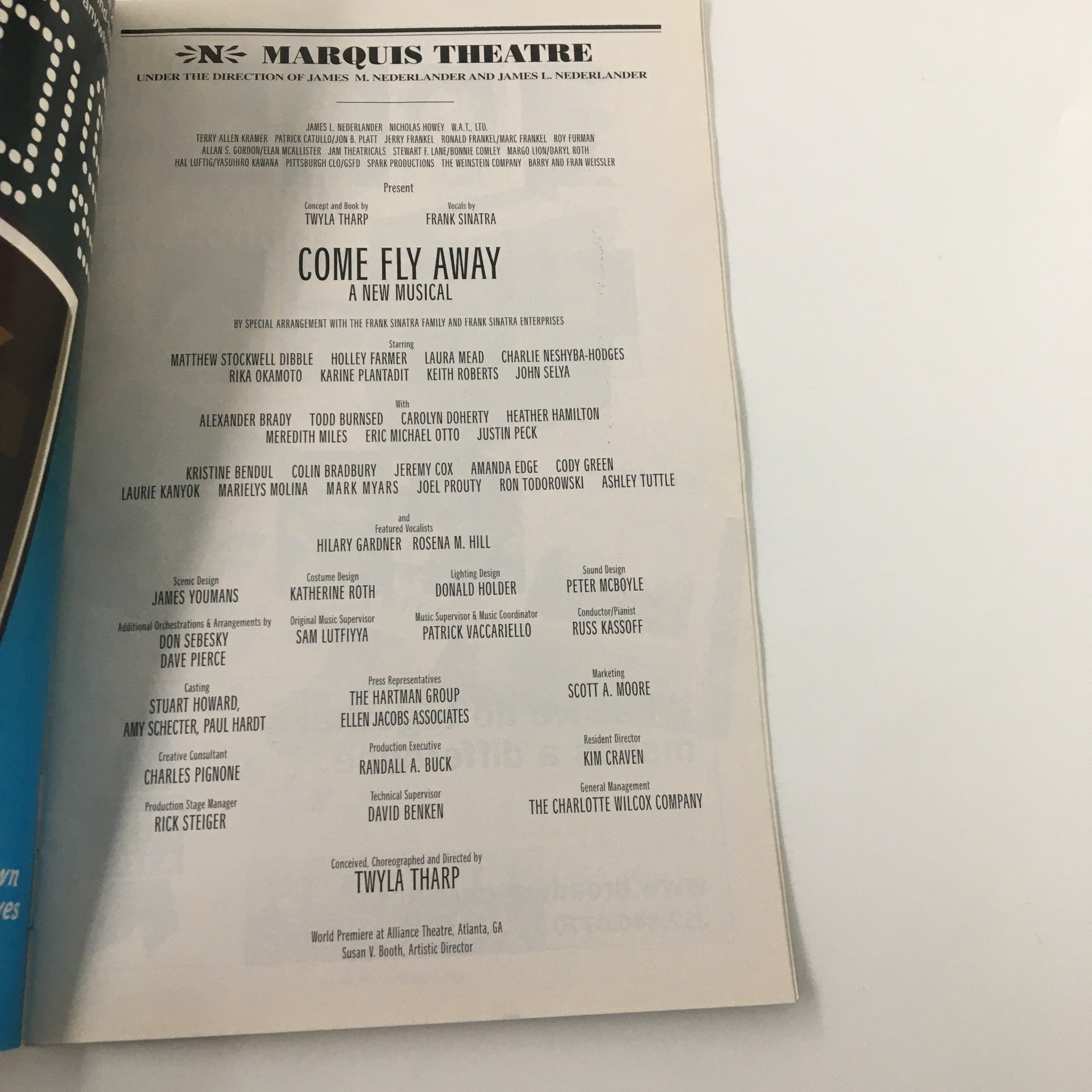 2010 Playbill Marquis Theatre Come Fly Away A New Musical by Twla Tharp