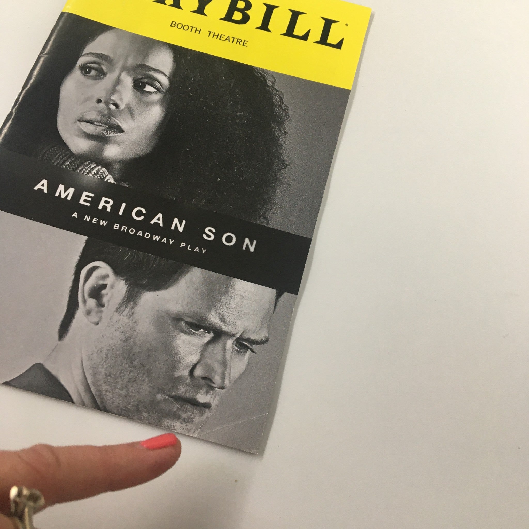 2019 Playbill Booth Theatre Kerry Washington , Steve Pasquale in American Son