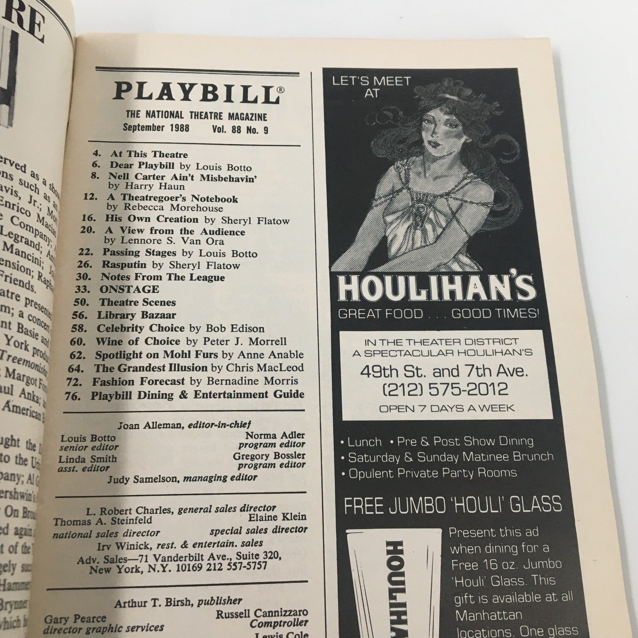 1988 Playbill Gershwin Theatre Janet Williams Aderley in Starlight Express