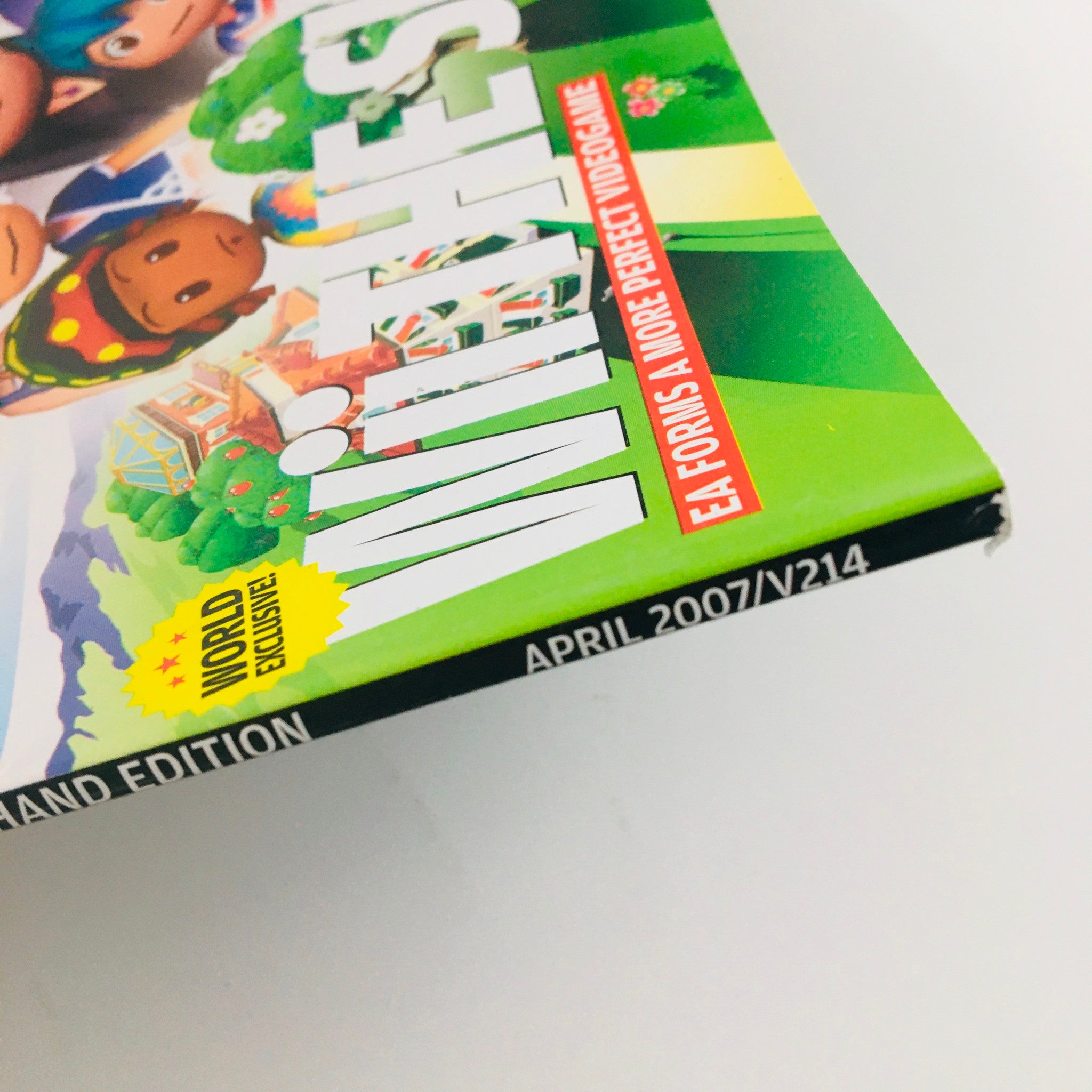 Side view of the Nintendo Power Magazine April 2007, highlighting the edition details, including the month and authenticity label.