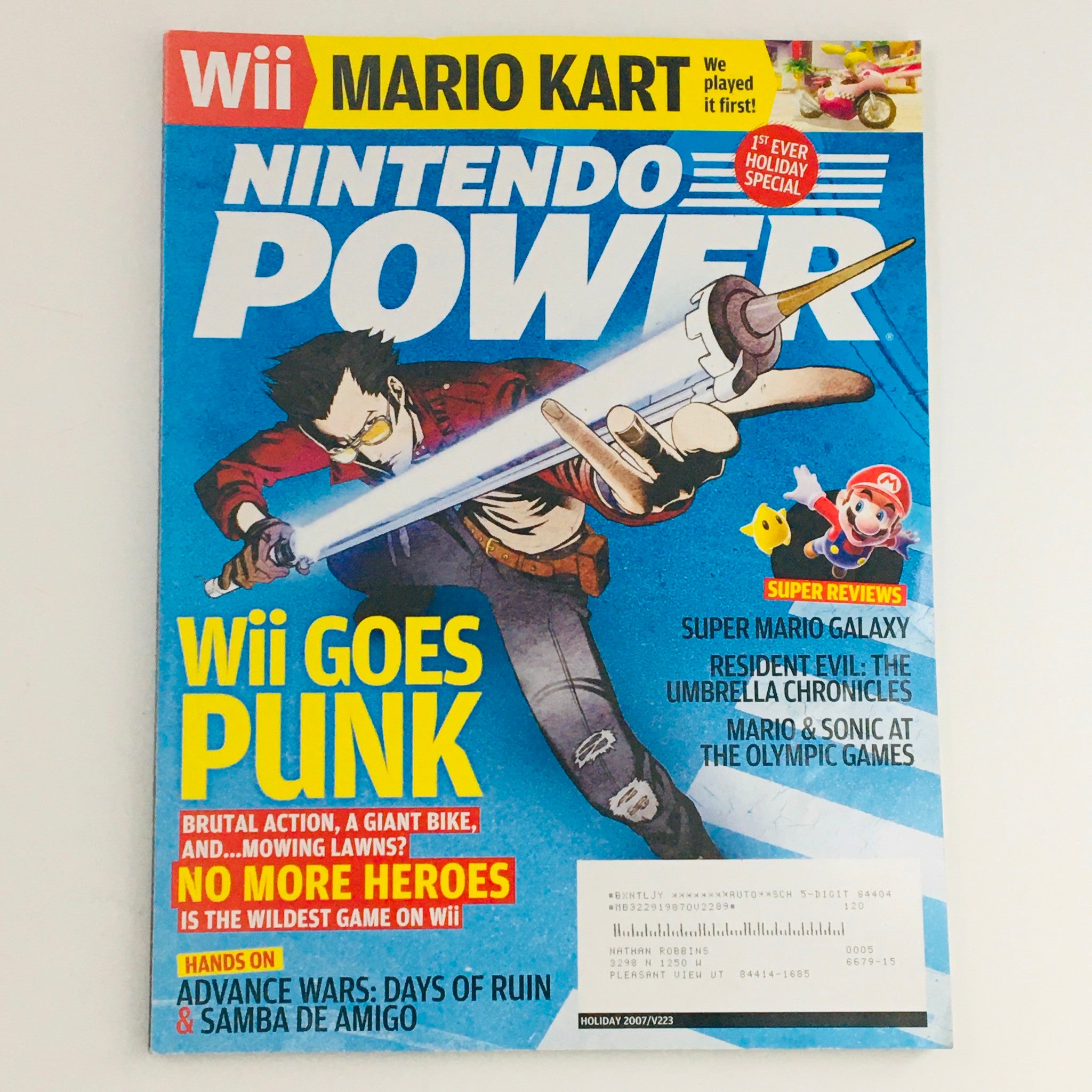 Nintendo Power Magazine Holiday 2007 Super Mario Galaxy & Wii Goes Punk, VG