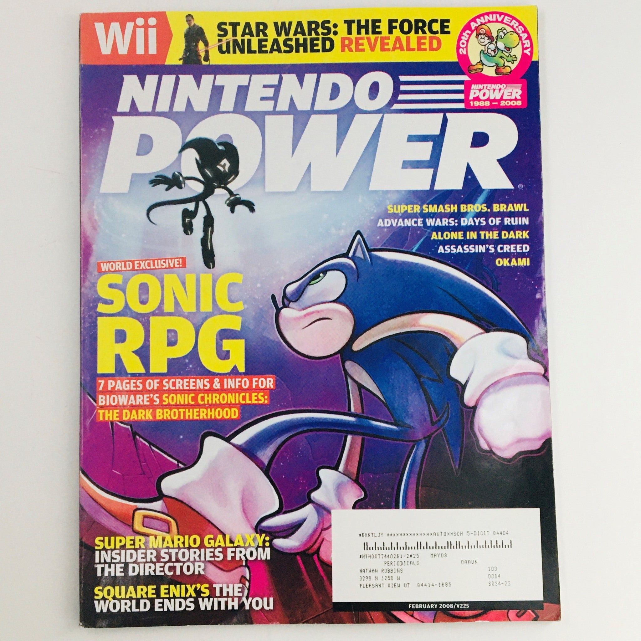 Nintendo Power Magazine February 2008 Sonic RPG & Super Mario Galaxy Feature