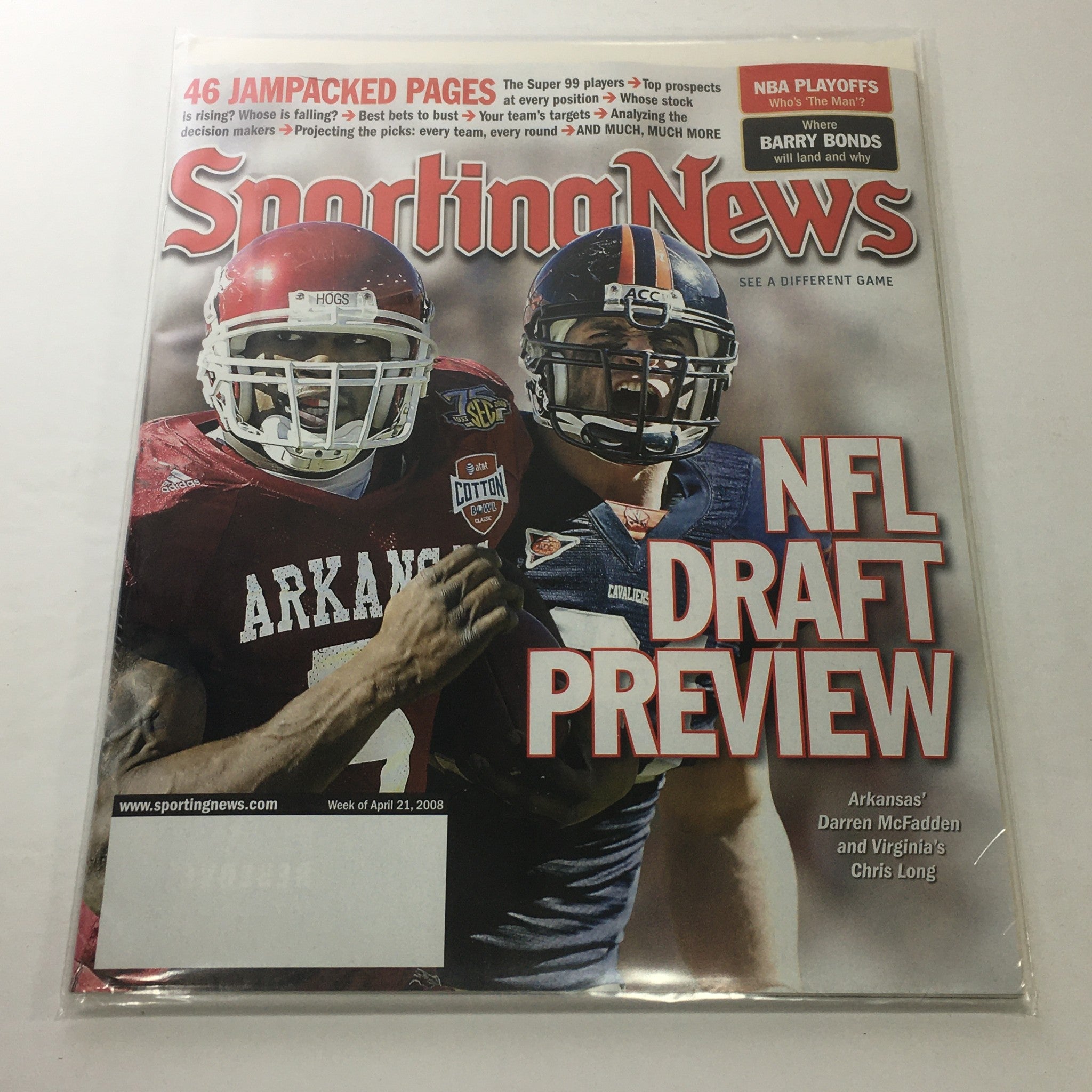 Sporting News: April 21 2008 - The NFL Draft Preview Arkansas' Darren McFadden