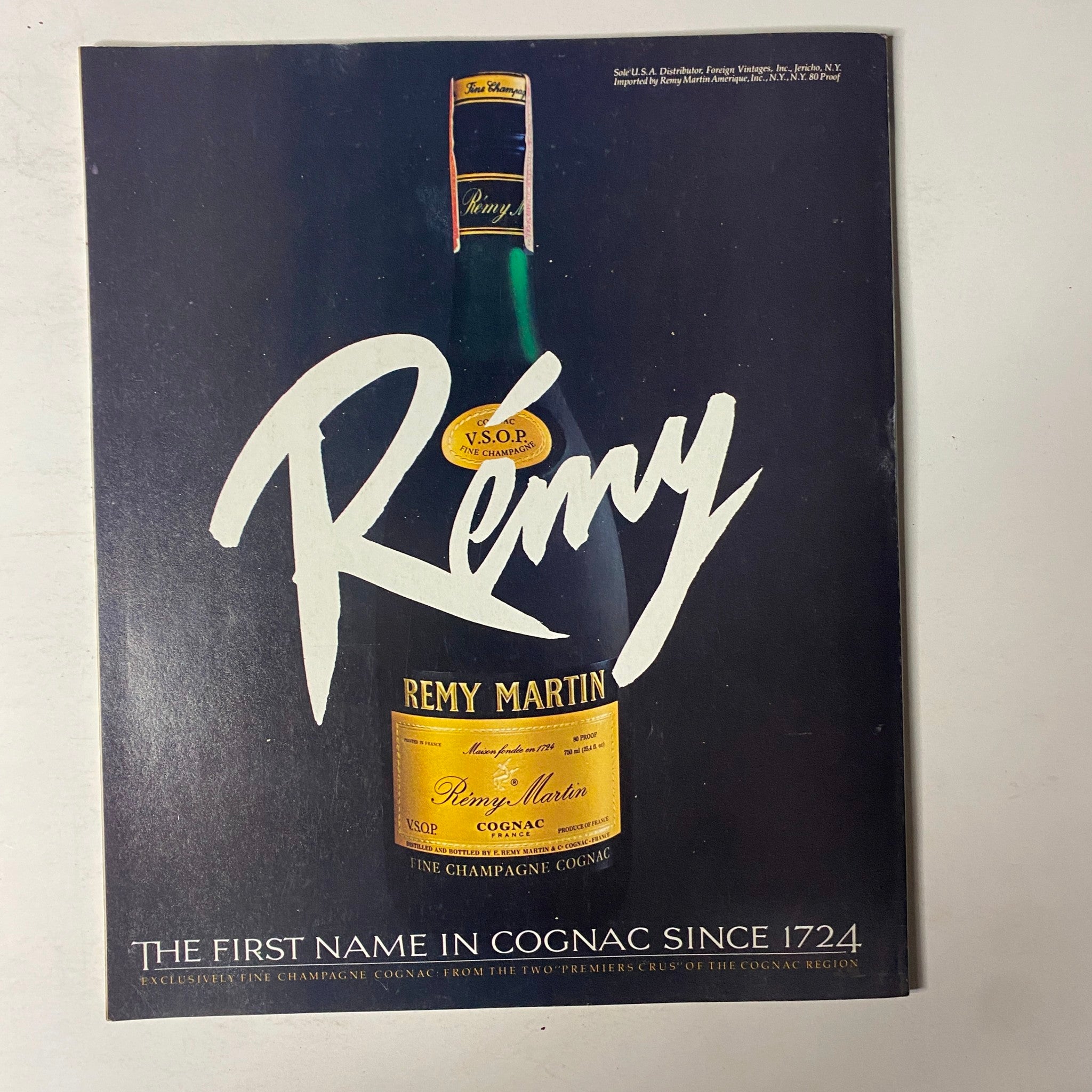 Cover of a vintage advertisement for Remy Martin Cognac, featured in Fortune Magazine January 26, 1981, promoting quality and heritage.