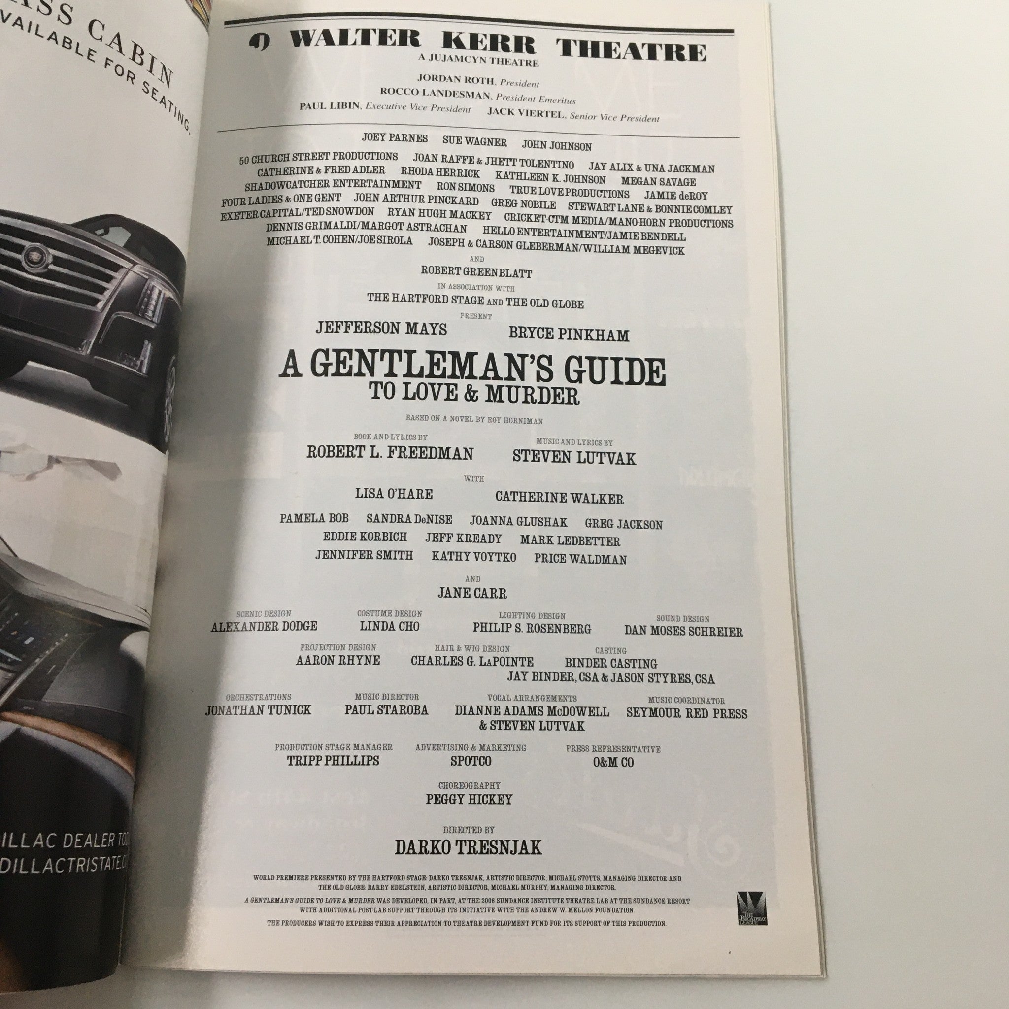 2014 Playbill Walter Kerr Theatre A Gentleman's Guide To Love & Murder