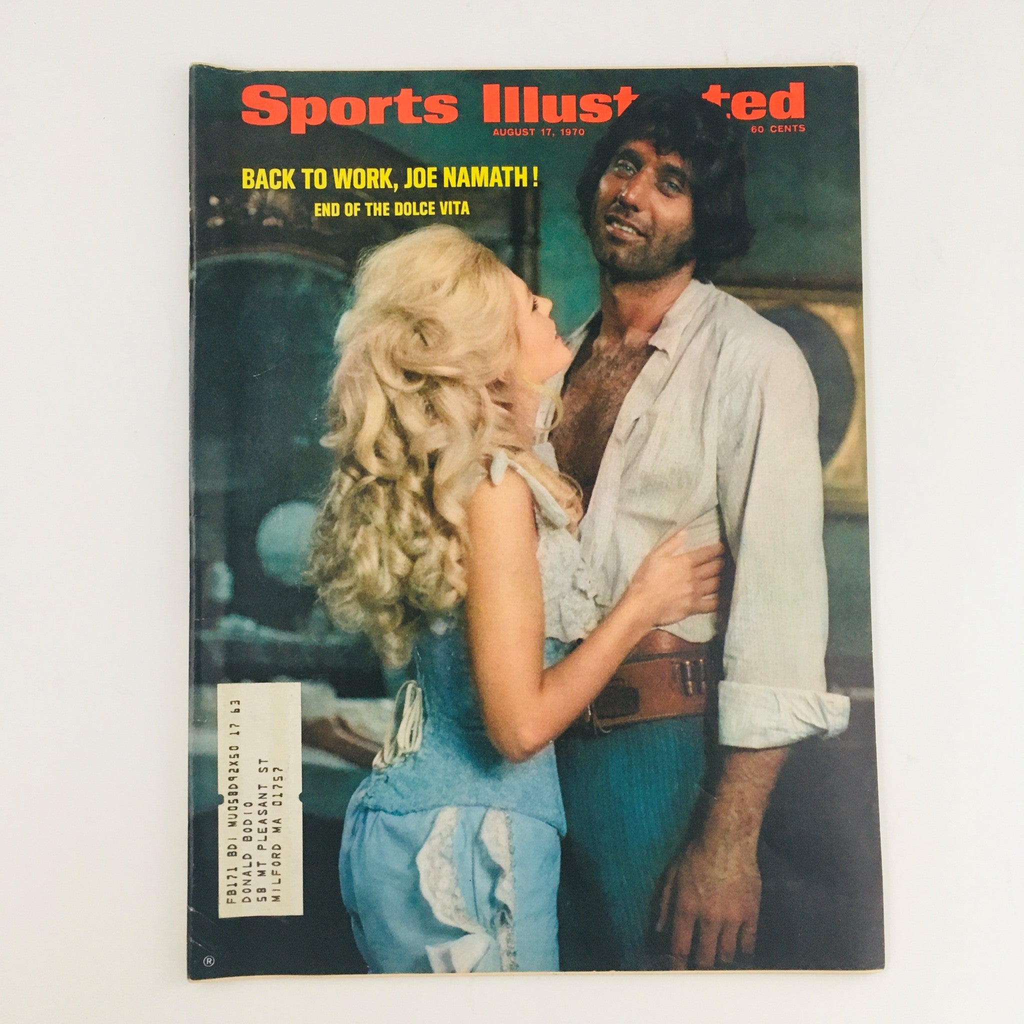 Sports Illustrated Magazine August 17 1970 Joe Namath End of The Dolce Vita, VG