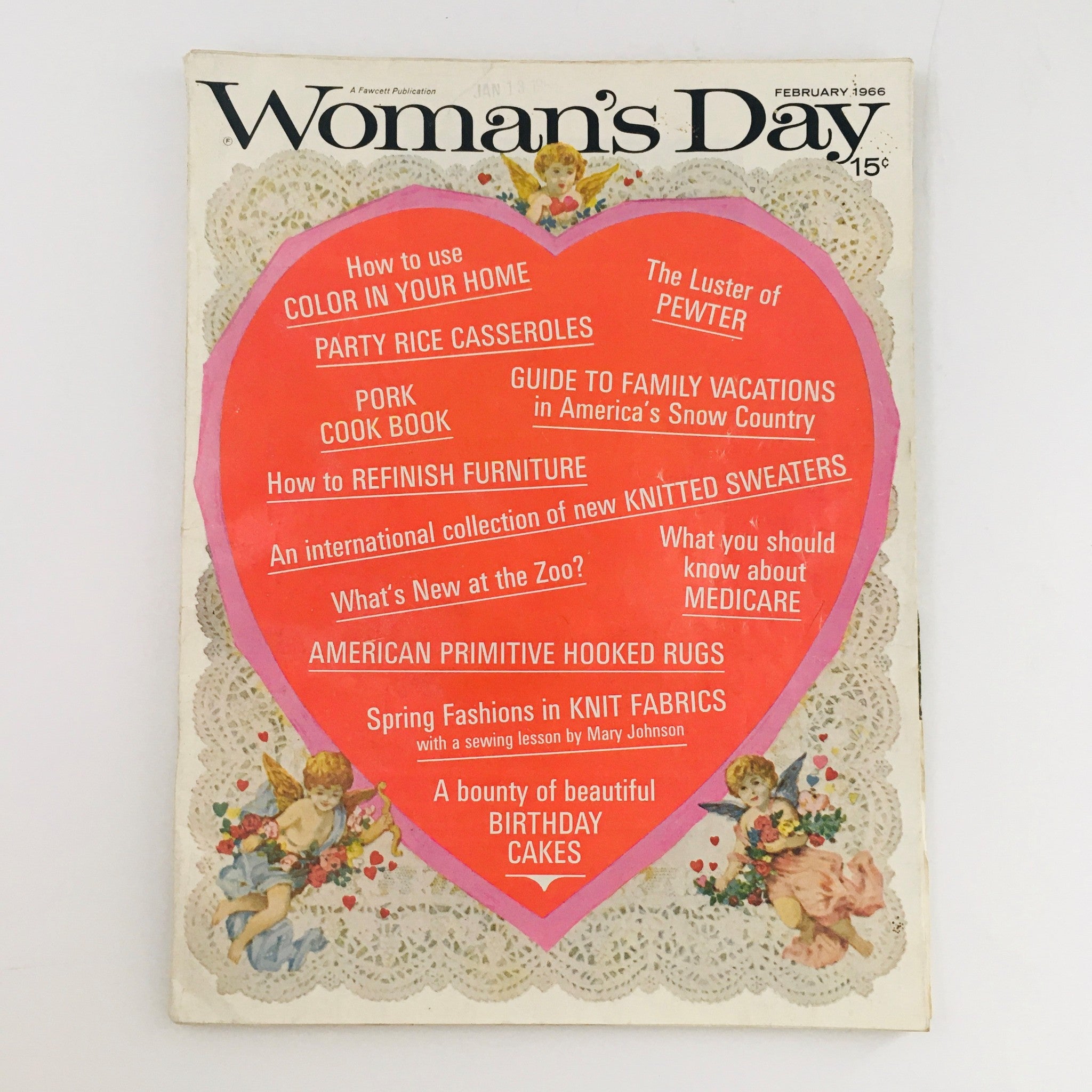 Woman's Day Magazine February 1966 American Primitive Hooked Rugs, No Label