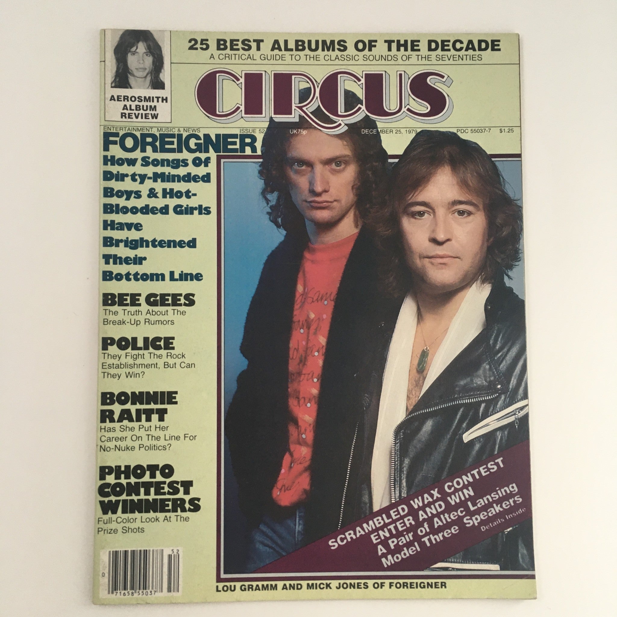 Circus Magazine December 25 1979 Foreigner's Lou Gramm & Mick Jones, No Label VG