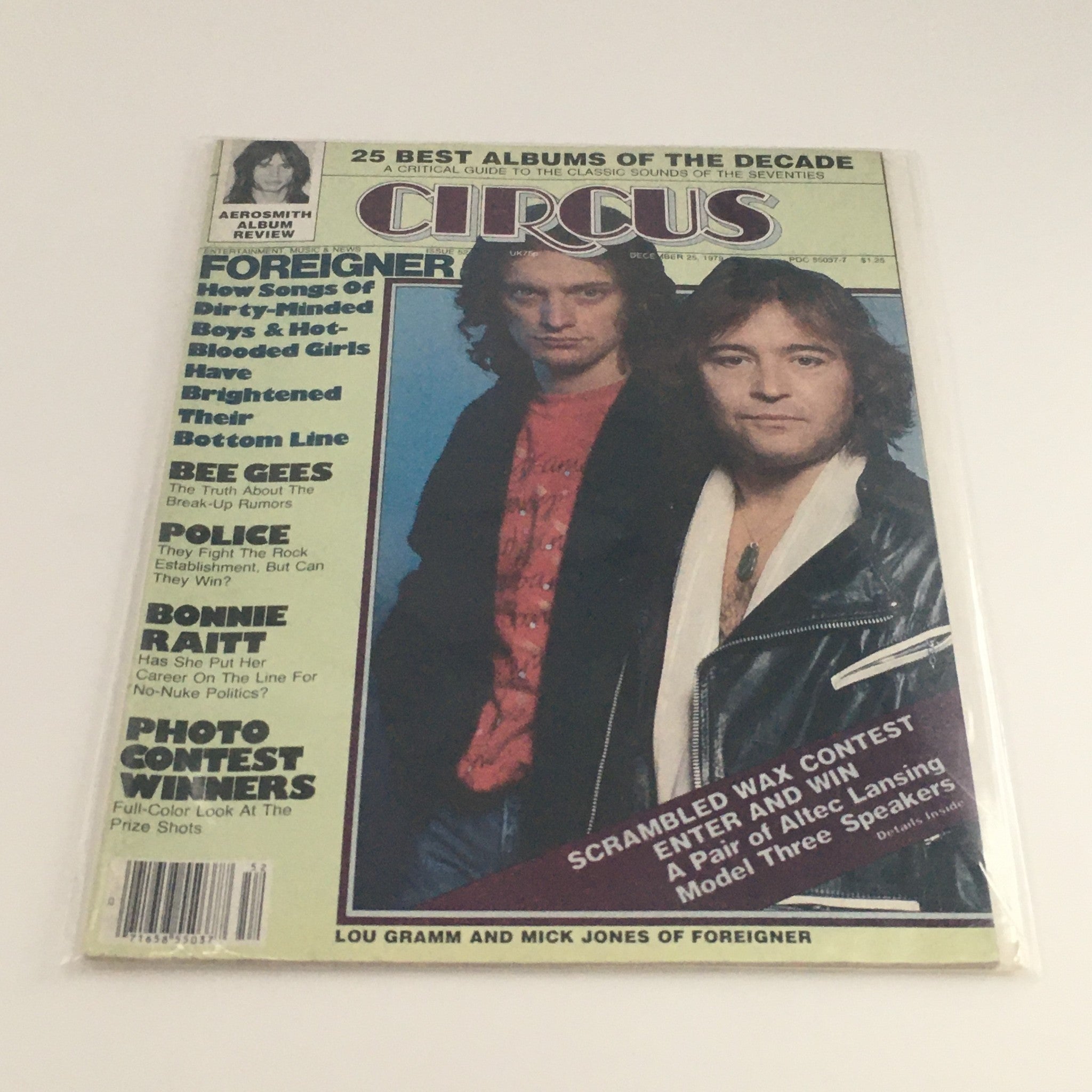 Circus Magazine December 25 1979 Foreigner's Lou Gramm & Mick Jones, No Label VG