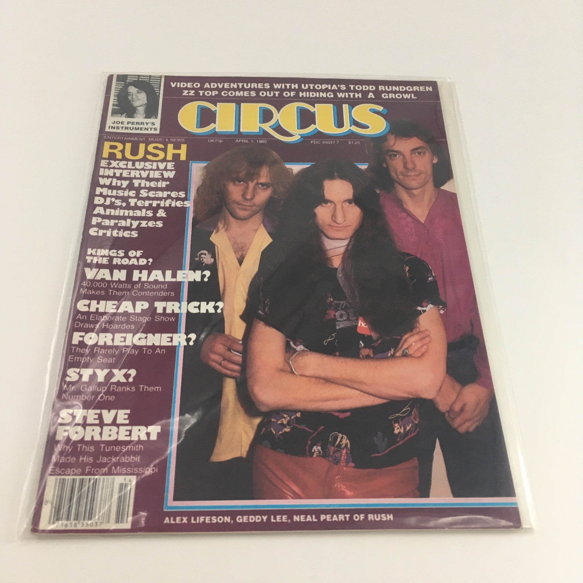 Circus Magazine April 1 1980 Alex Lifeson, Geddy Lee & Neal Peart, No Label VG