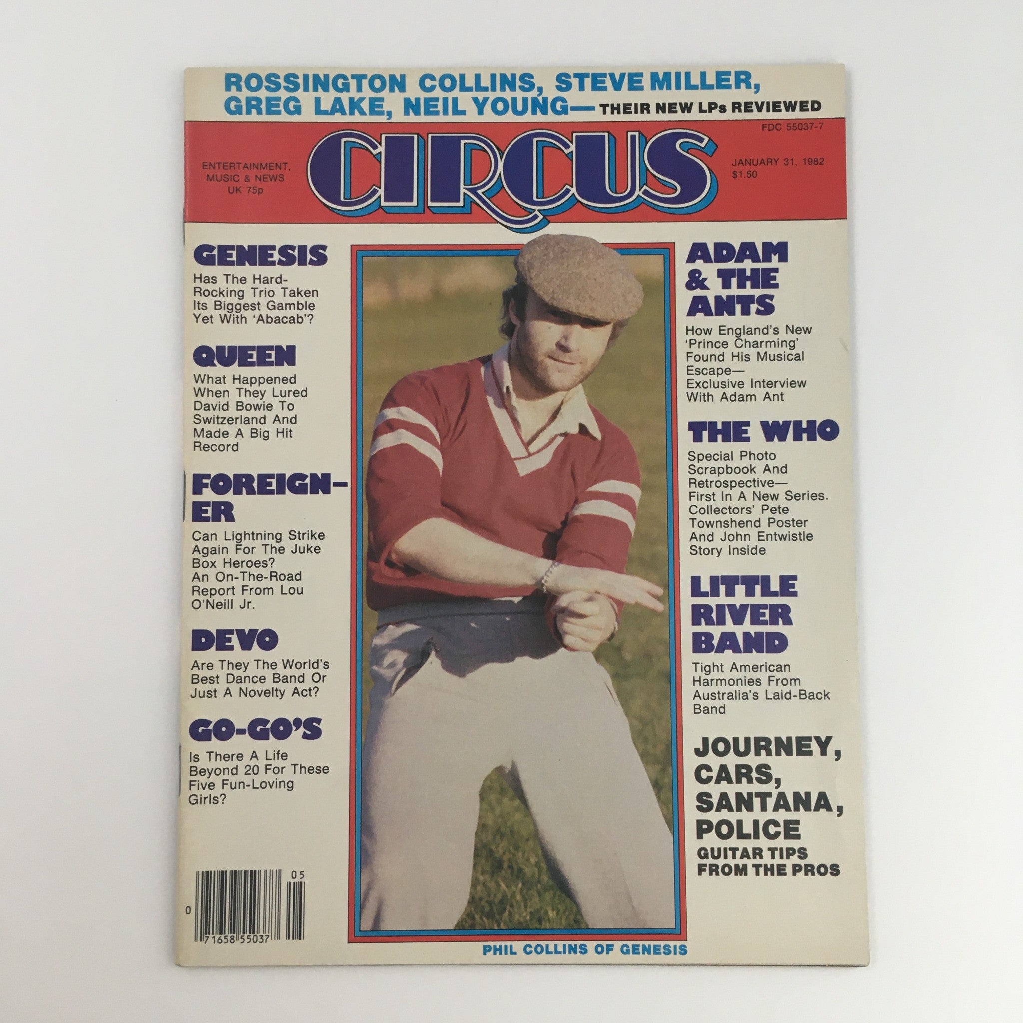 Circus Magazine January 31 1982 Phil Collins of Genesis Feature, No Label VG