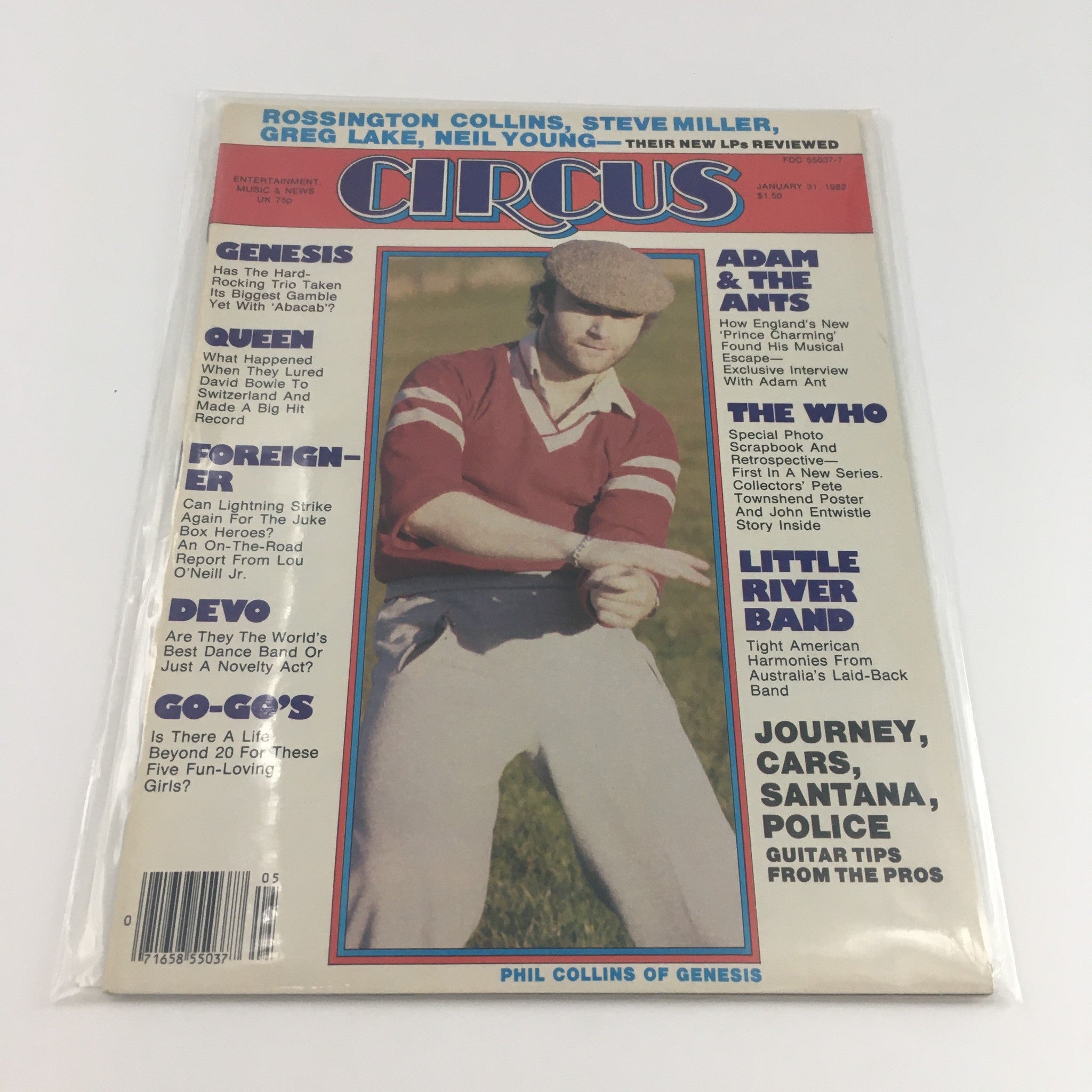 Circus Magazine January 31 1982 Phil Collins of Genesis Feature, No Label VG