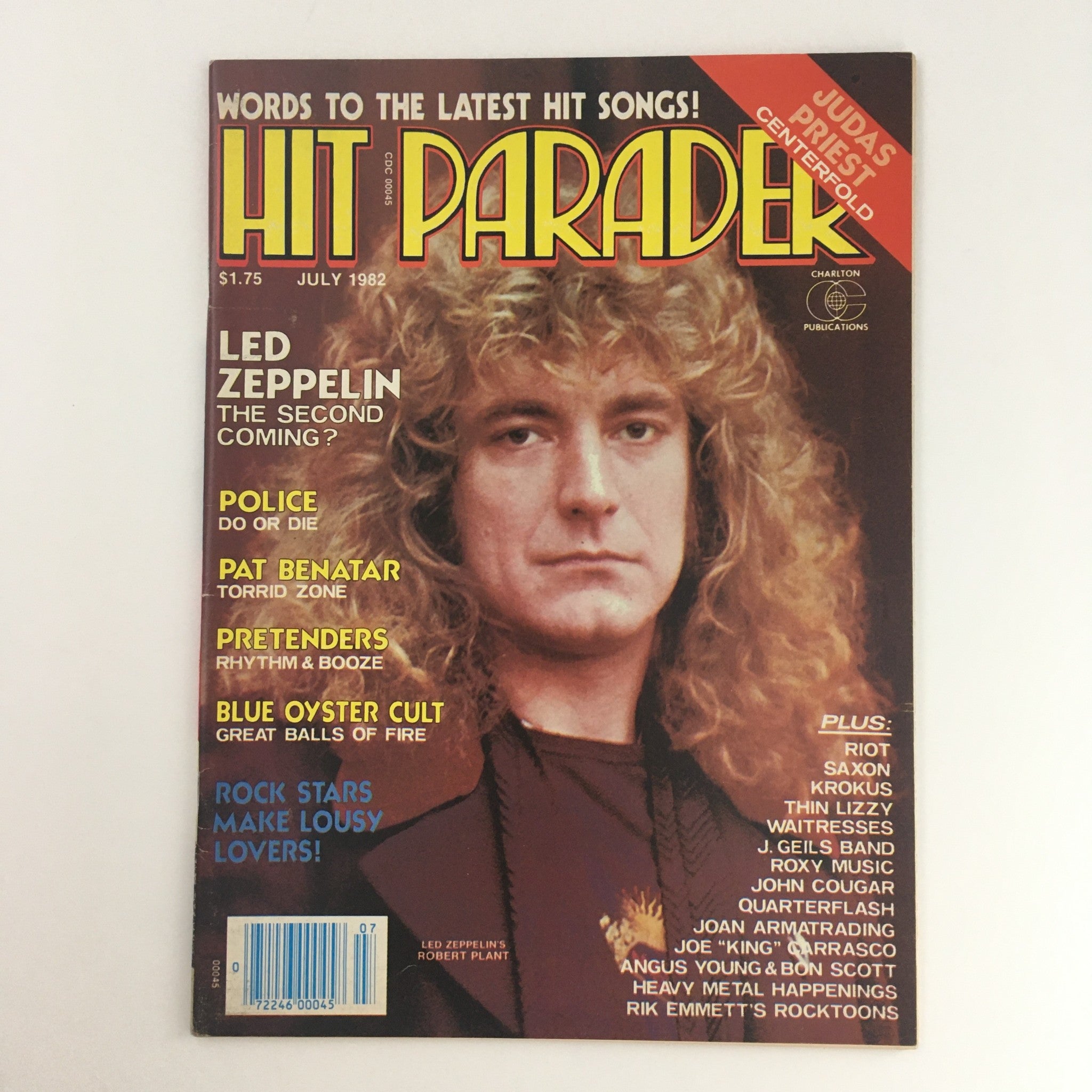 Hit Parader Magazine July 1982 Robert Plant & Pat Benatar, No Label VG