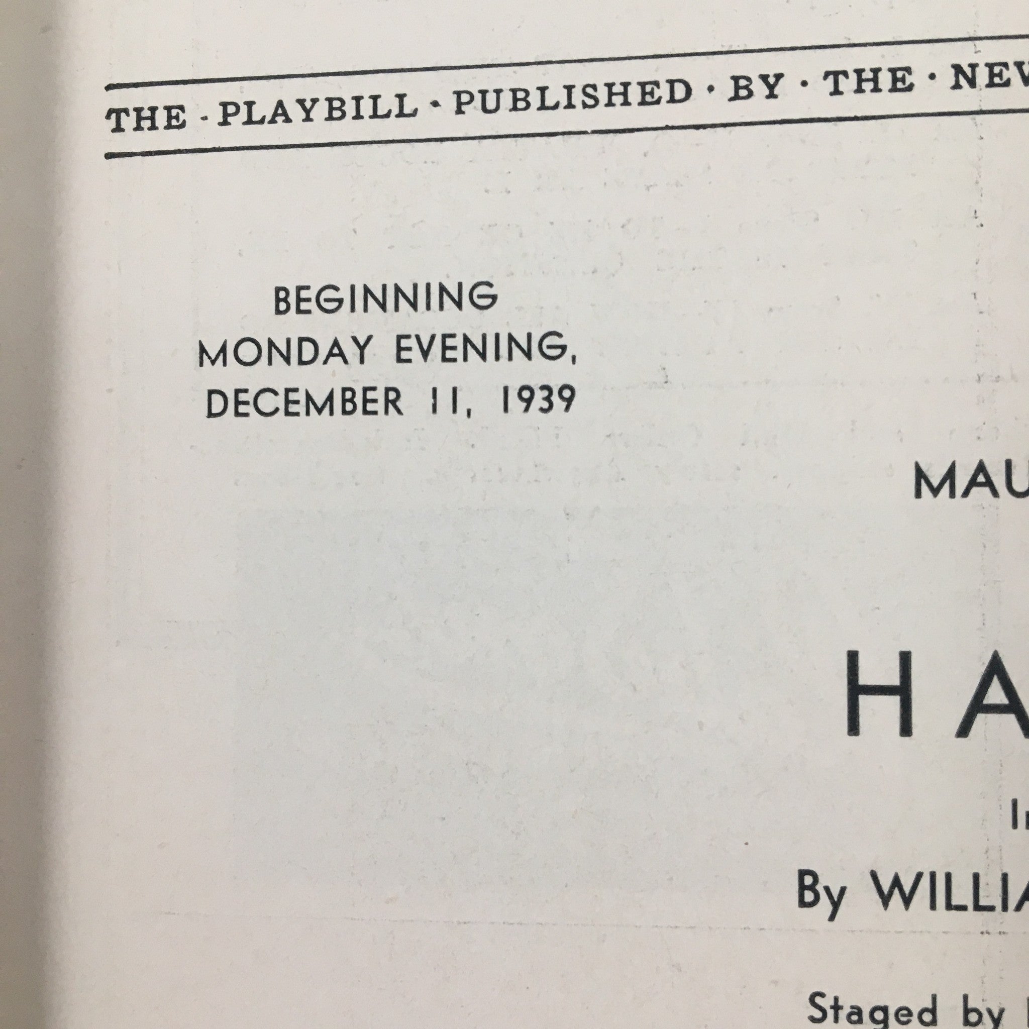 1939 Playbill Forty-Fourth Street Theatre Maurice Evans Presents Hamlet