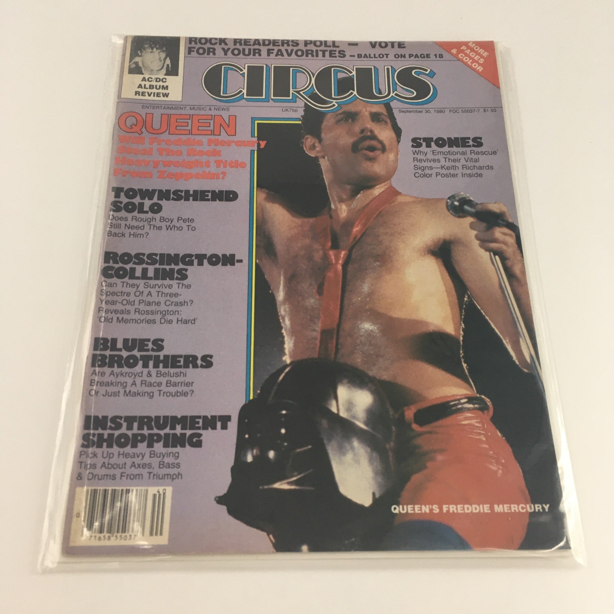 Circus Magazine September 30 1980 Queen's Freddie Mercury Feature, No Label VG