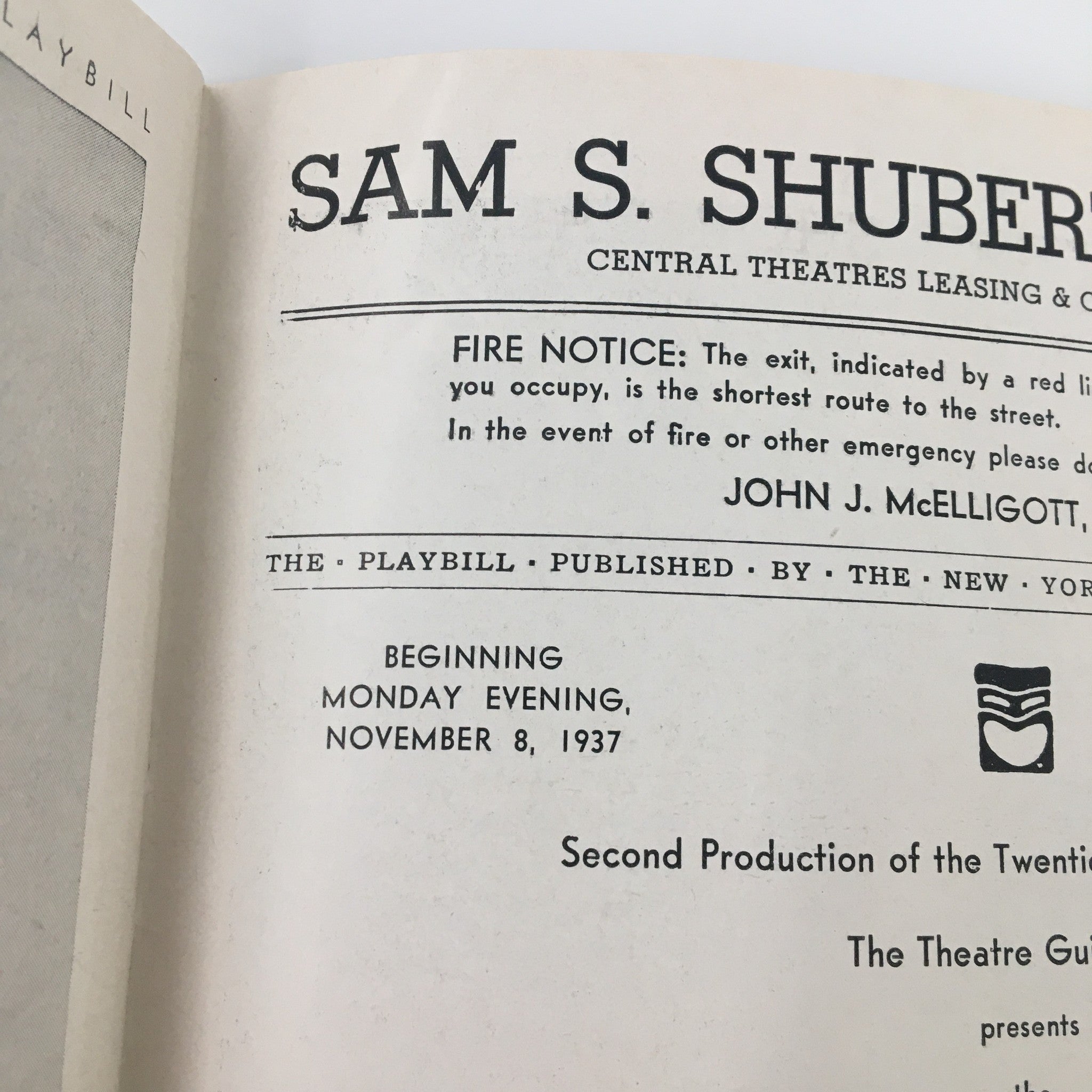 1937 Playbill Sam S. Shubert Theatre Alfred Lunt and Lynn Fontanne Amphitryon 38