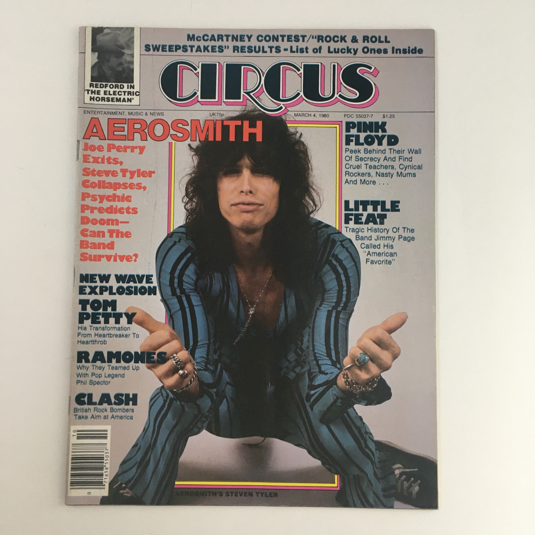 Circus Magazine March 4 1980 Aerosmith's Steven Tyler & Tom Petty, No Label