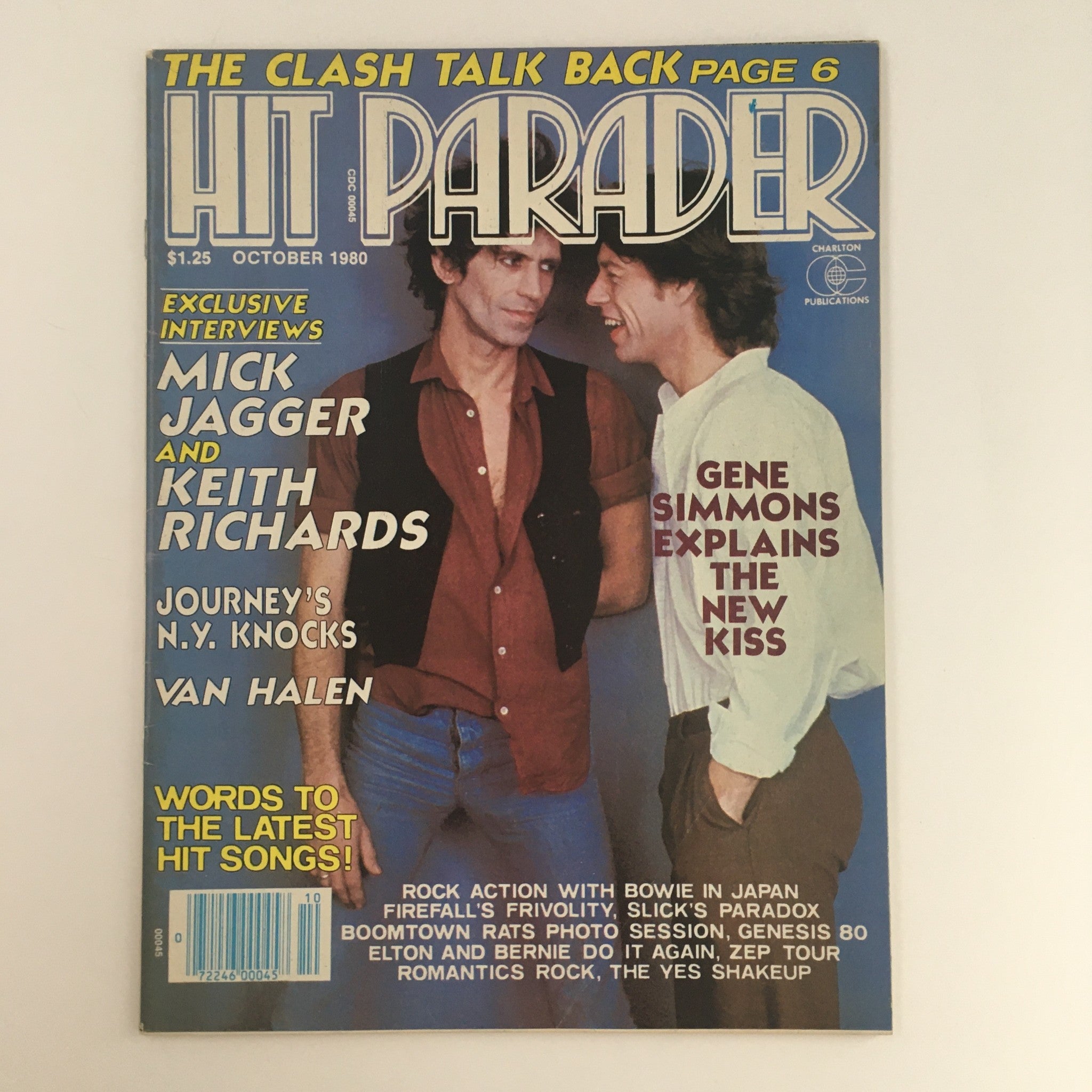 Hit Parader Magazine October 1980 Mick Jagger & Keith Richards Feature, No Label