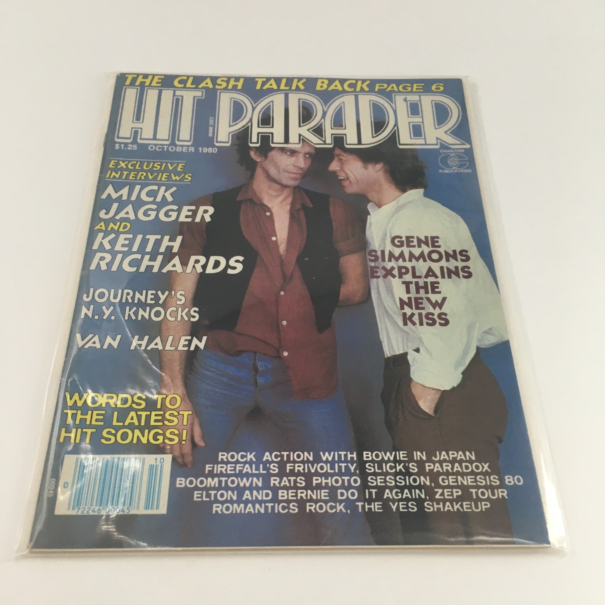 Hit Parader Magazine October 1980 Mick Jagger & Keith Richards Feature, No Label