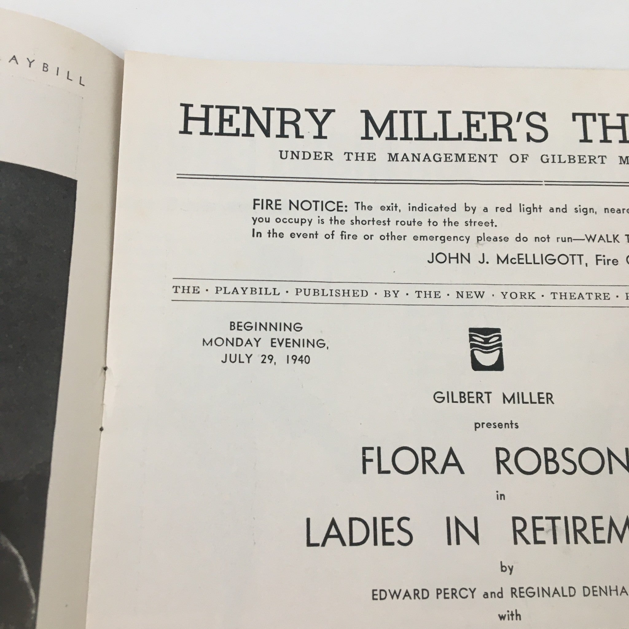 1940 Playbill Henry Miller's Theatre Flora Robson in Ladies in Retirement