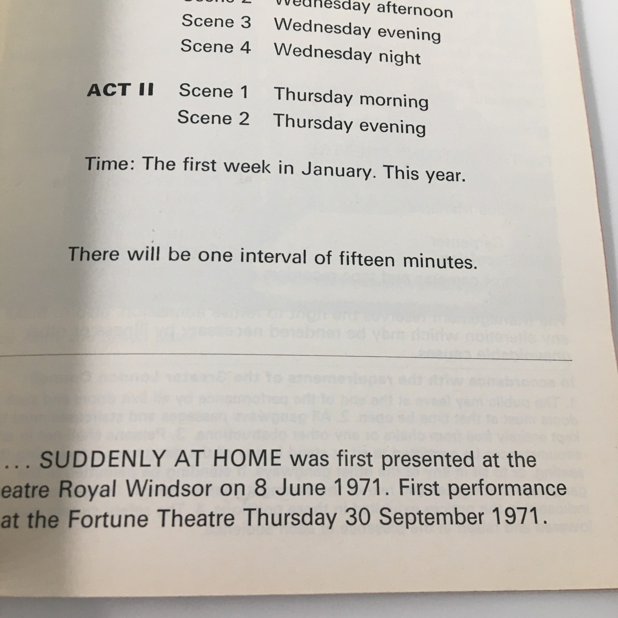 1973 Fortune Theatre Francis Dubridge in Suddenly at Home by Basil Coleman