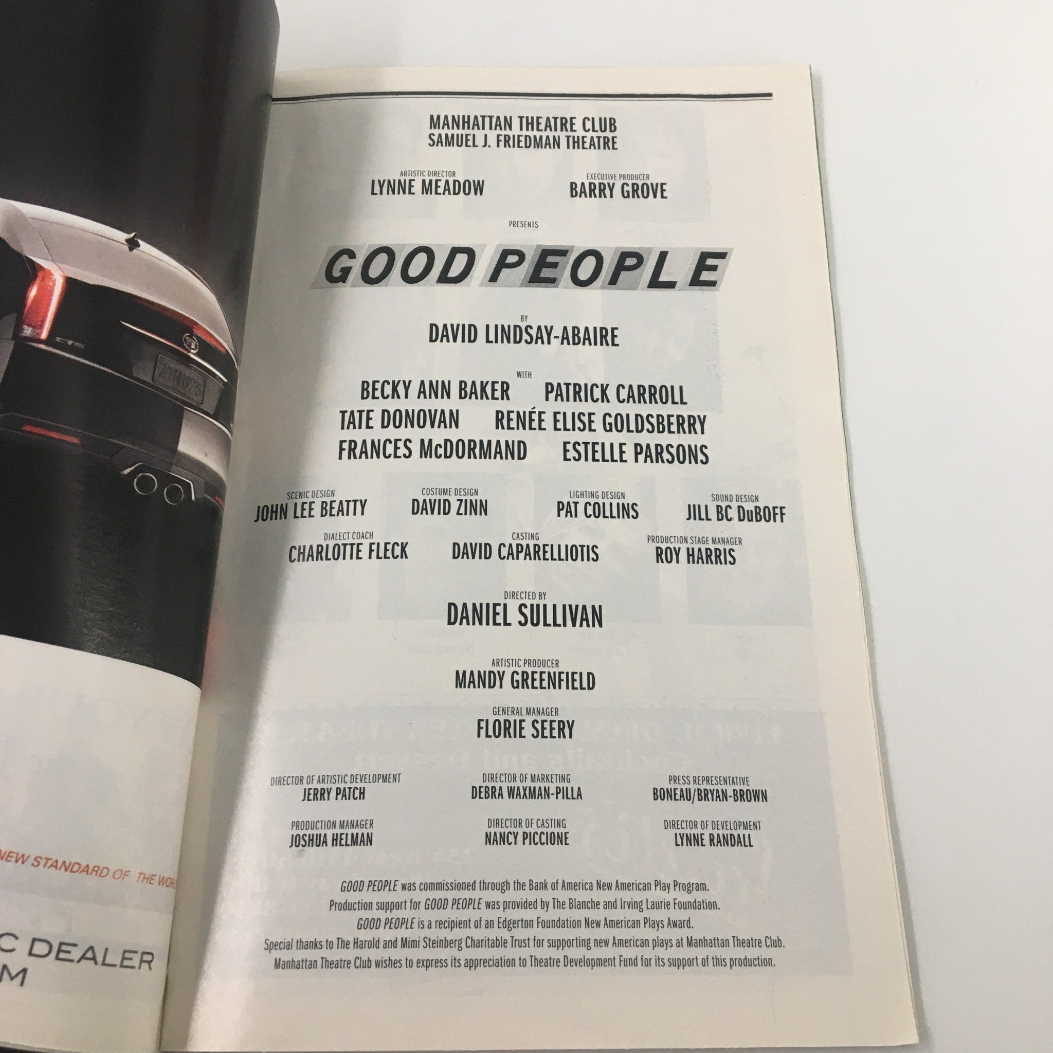 2011 Playbill Samuel J. Friedman Theatre Good People by David Lindsay-Abaire VGR