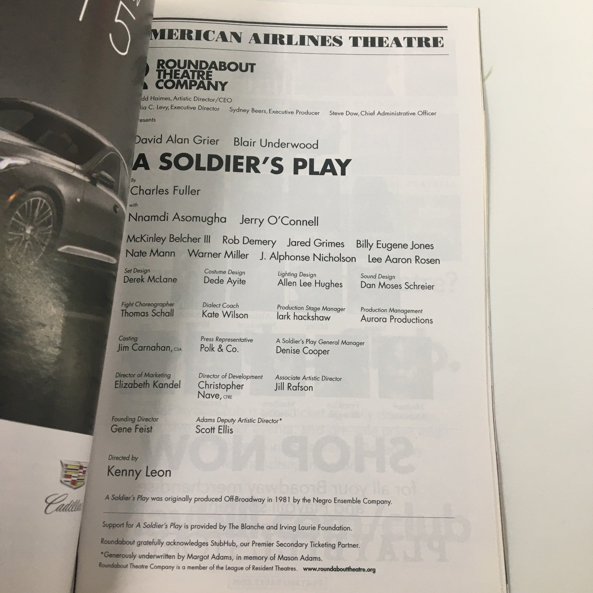 2020 Playbill American Airlines Theatre A Soldier's Play by Charles Fuller VG